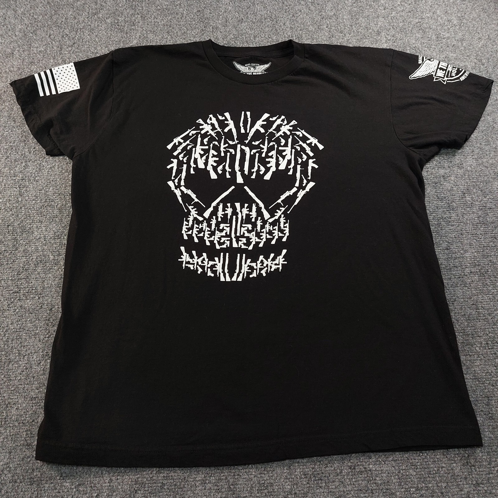 We The People Holsters Mens T-Shirt Large Black Gun Skull Rifle Patriotic Tee