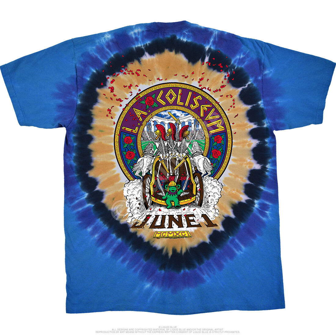 GRATEFUL DEAD-CHARIOT-SYF-SKELETON-2 SDD TIE DYE T-SHIRT S-M-L-XL-2X Garcia,Wier