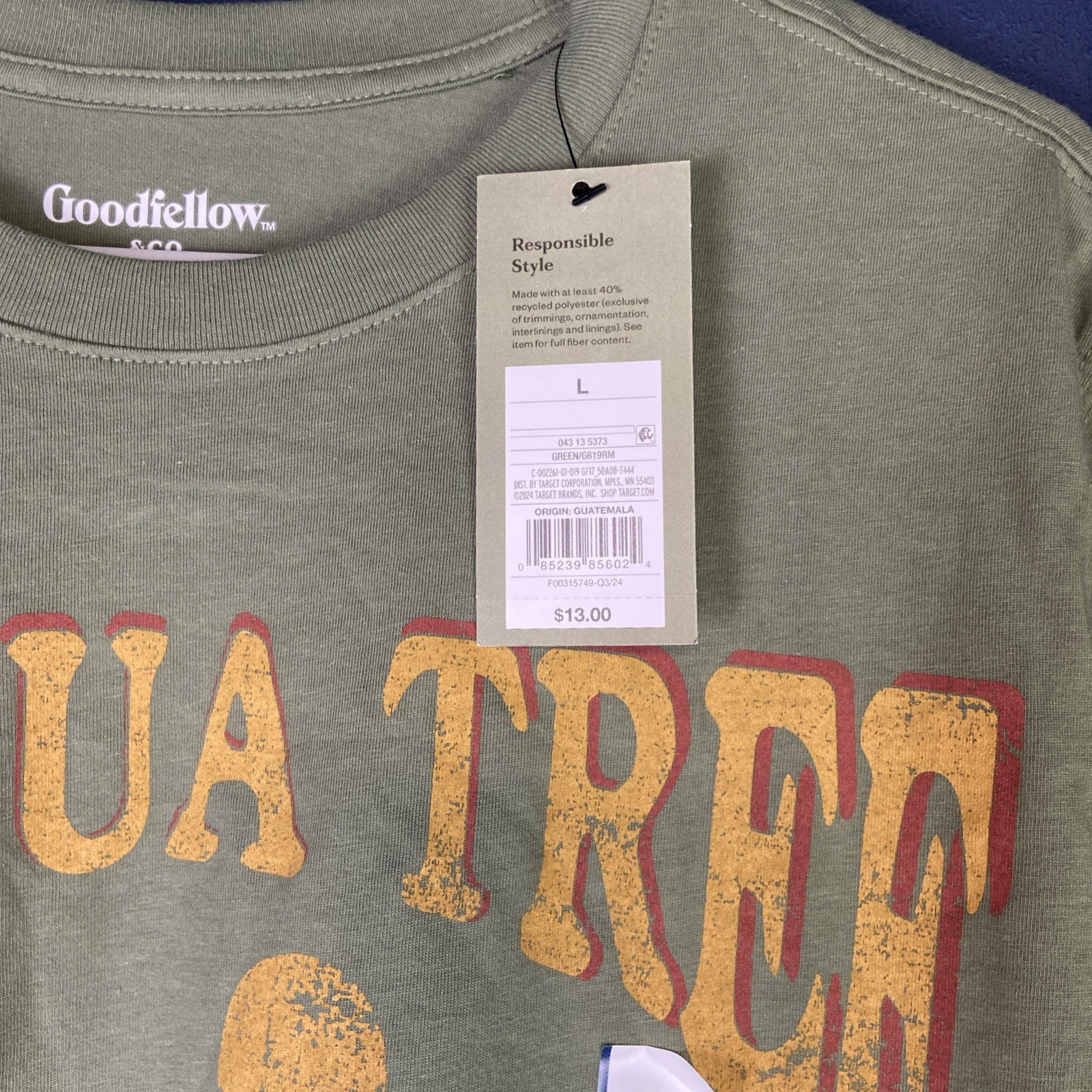 Goodfellow & Co Jeep Green T Shirt Joshua Tree Cotton Blend Size L Lot Of 2