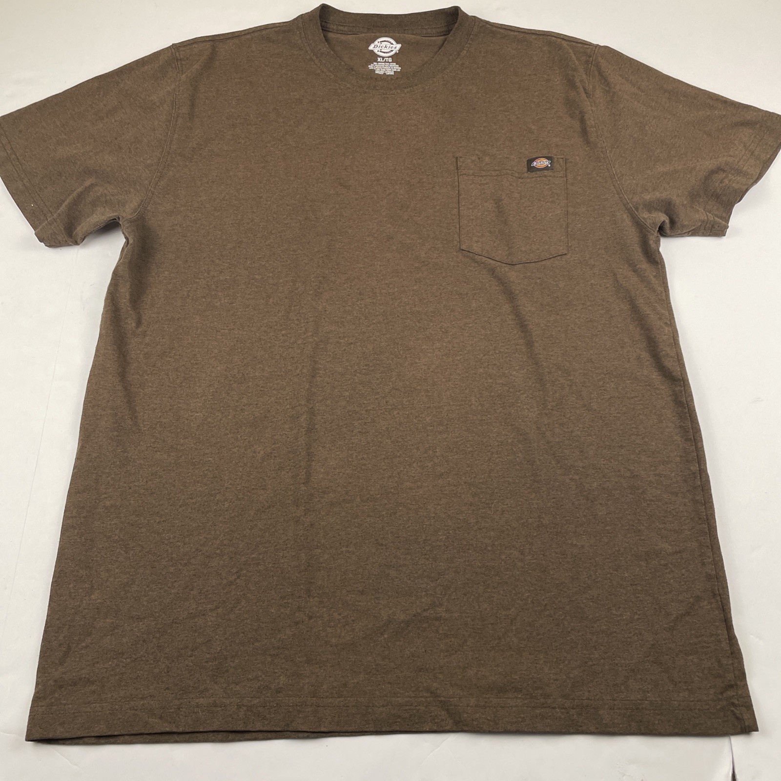 Dickies Pocket T-Shirt Men’s XL Short Sleeve Cotton Blend Crew Neck Brown Work