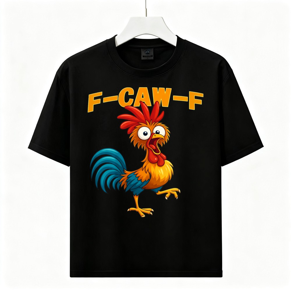 Novelty F‑CAW‑F Rooster Cartoon T‑Shirt Funny Chicken Humor Casual Men Women Tee
