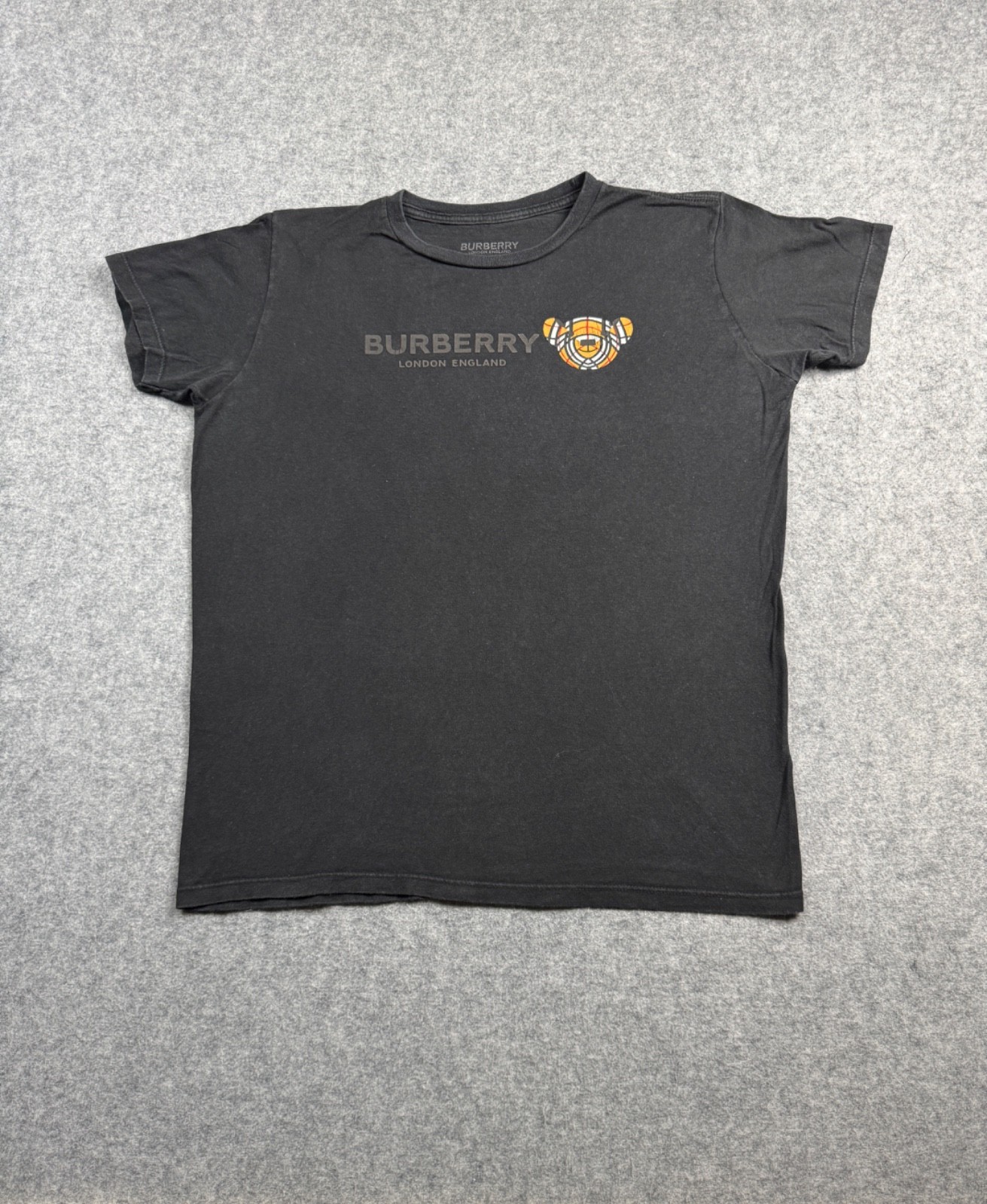 BURBERRY Black Distressed Medium Shirt London England street wear Tee