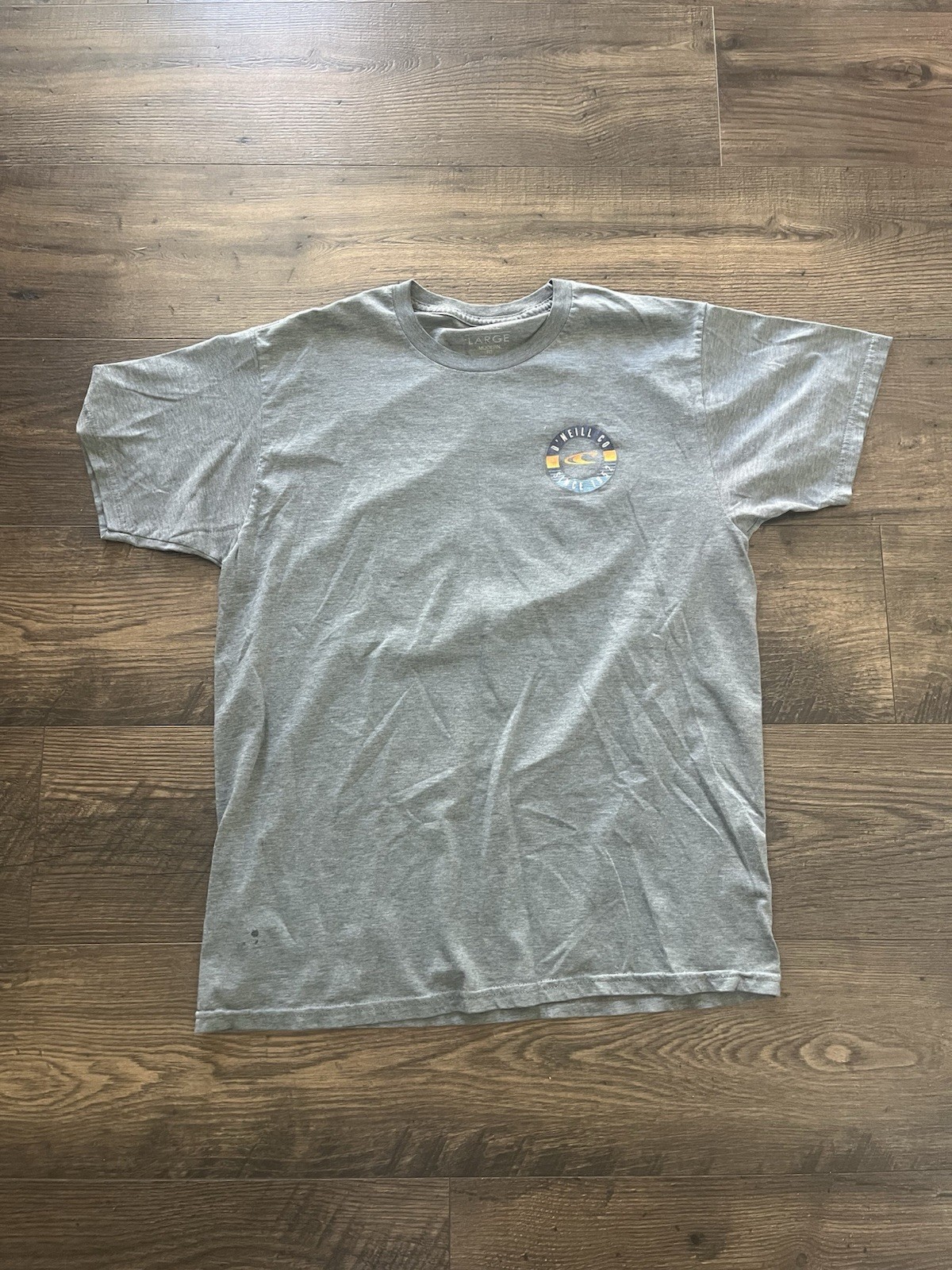 O’Neill Men’s Gray Graphic Logo Crew Neck Short Sleeve T-Shirt L
