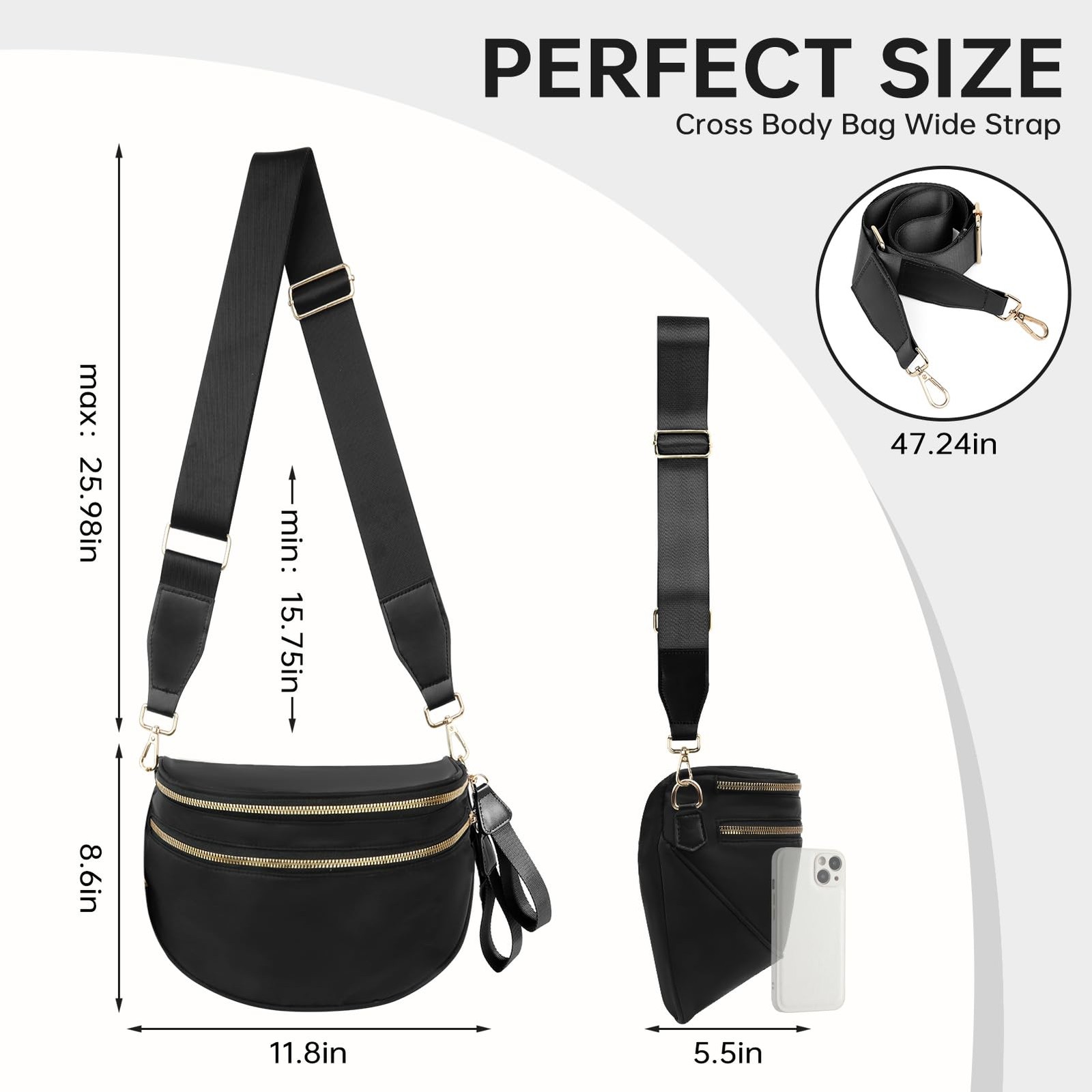 Bum Bag Crossbody Bags for Women Fashion Waist Packs Large Fanny Packs Belt Bag