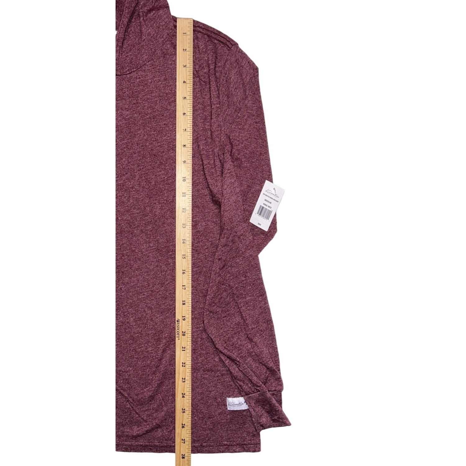 NWT Kinetix Long Sleeve Tee Hoodie Wine Red Medium MSRP $85