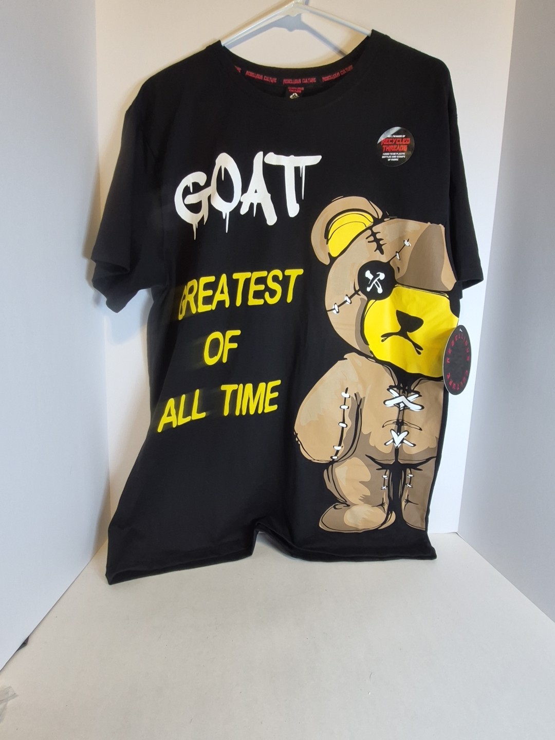 Rebellious Culture Graphic T-Shirt Black Size Large (G.o.a.t.) Recycle Threads