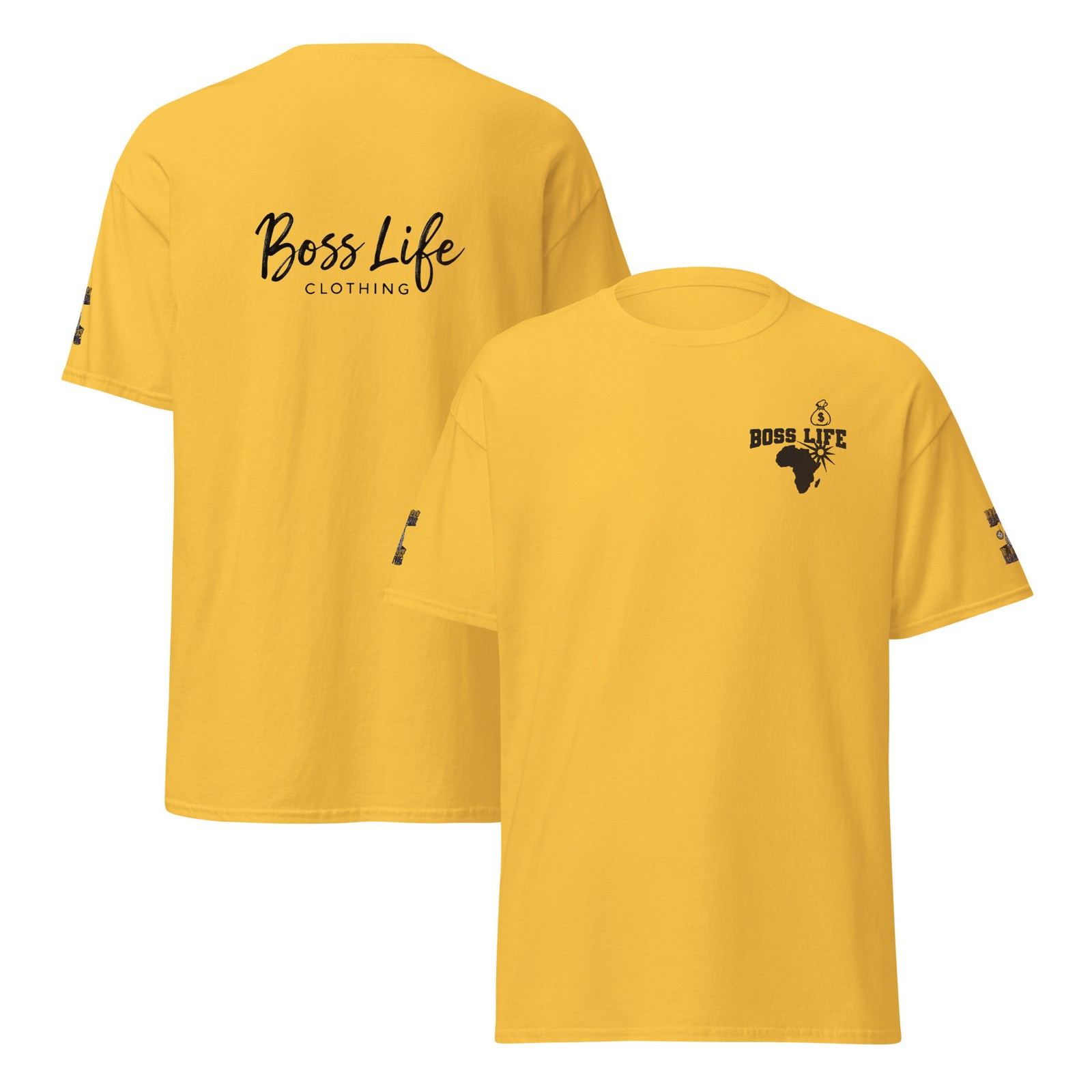 Boss Life african money back signature embroisery sleeve Unisex classic tee
