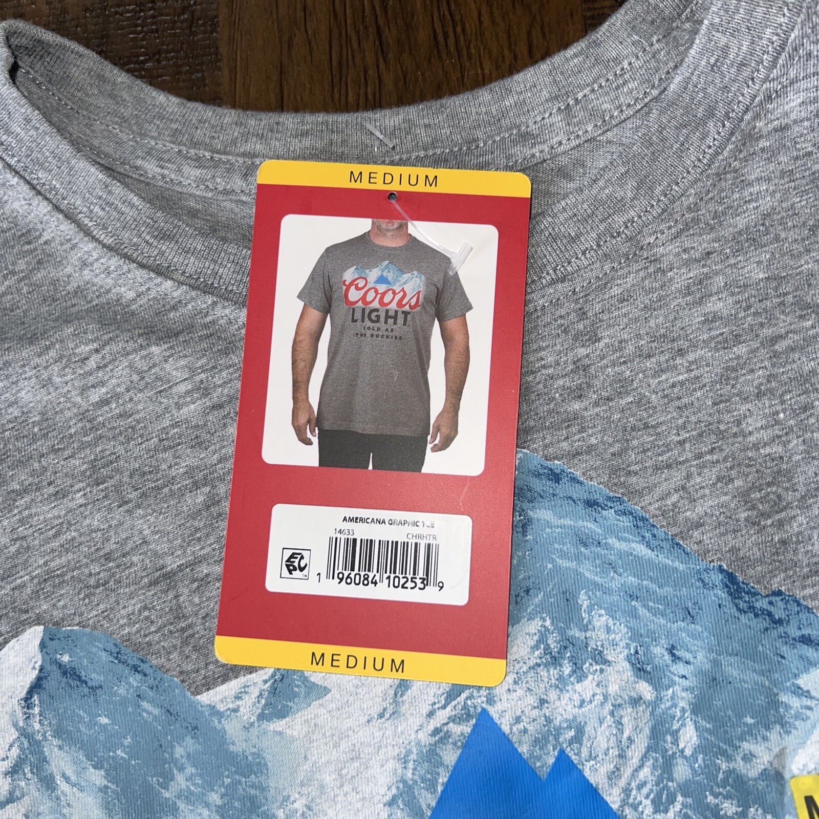 Coors Light Adult Men’s Grey Short Sleeve Graphic T-Shirt Mountain Logo Size M