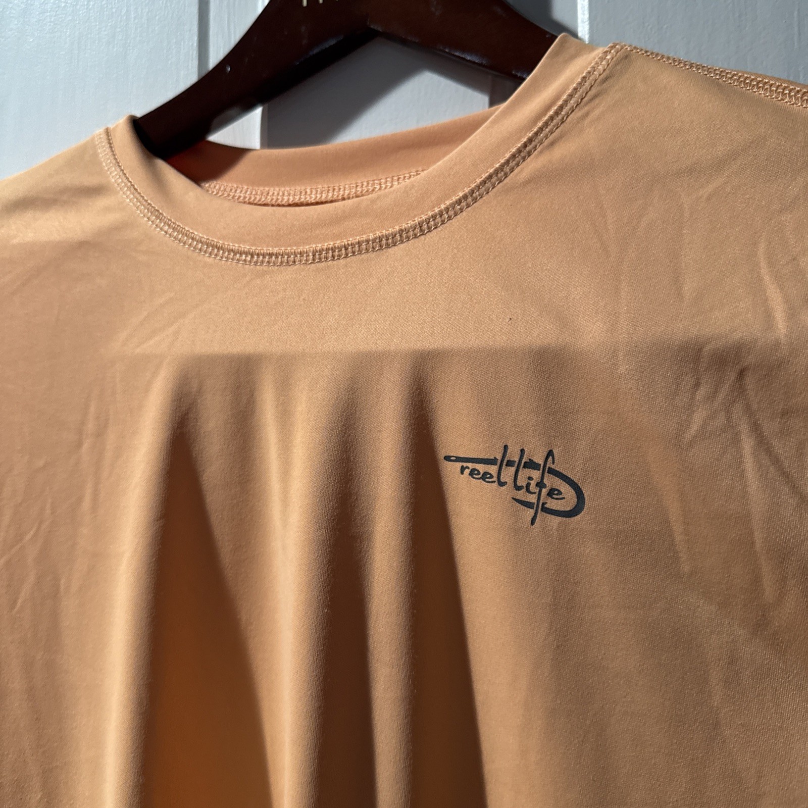 Reel Life Long Sleeve UV Mens Size Large Apricot Defender Lightweight