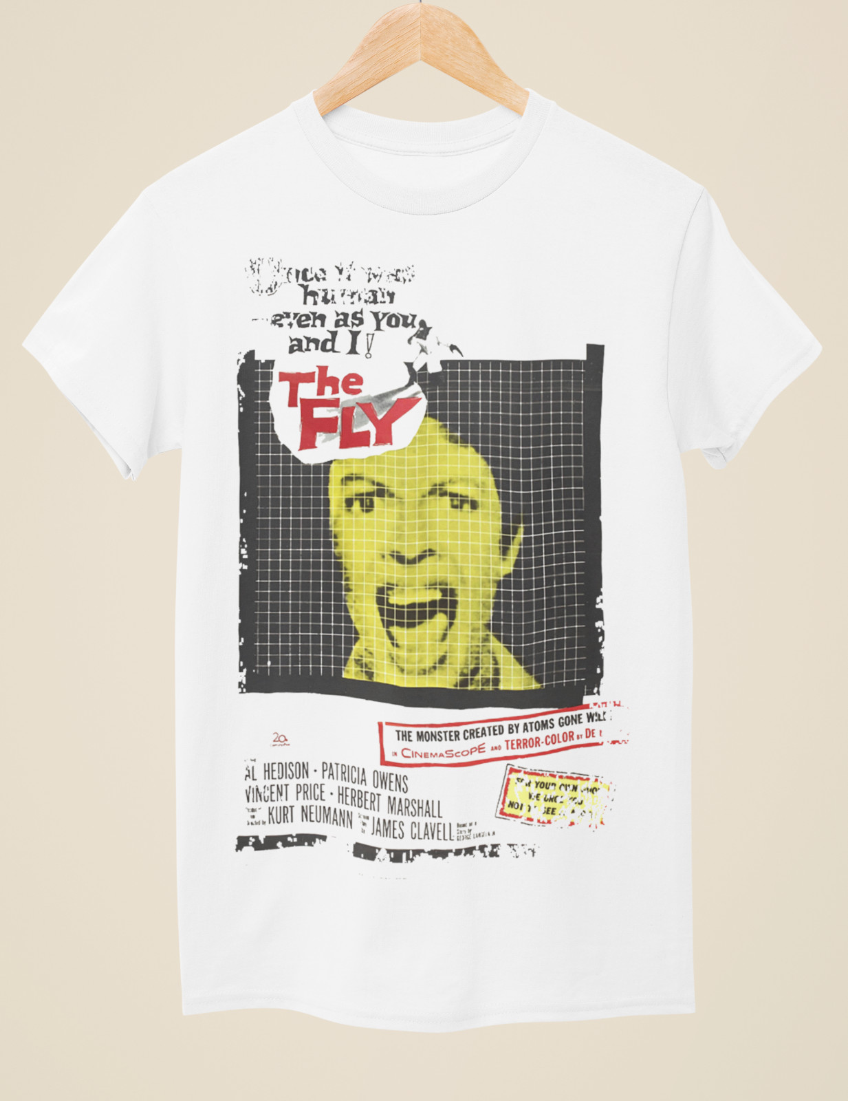 The Fly (1958) – Movie Poster Inspired Unisex White T-Shirt