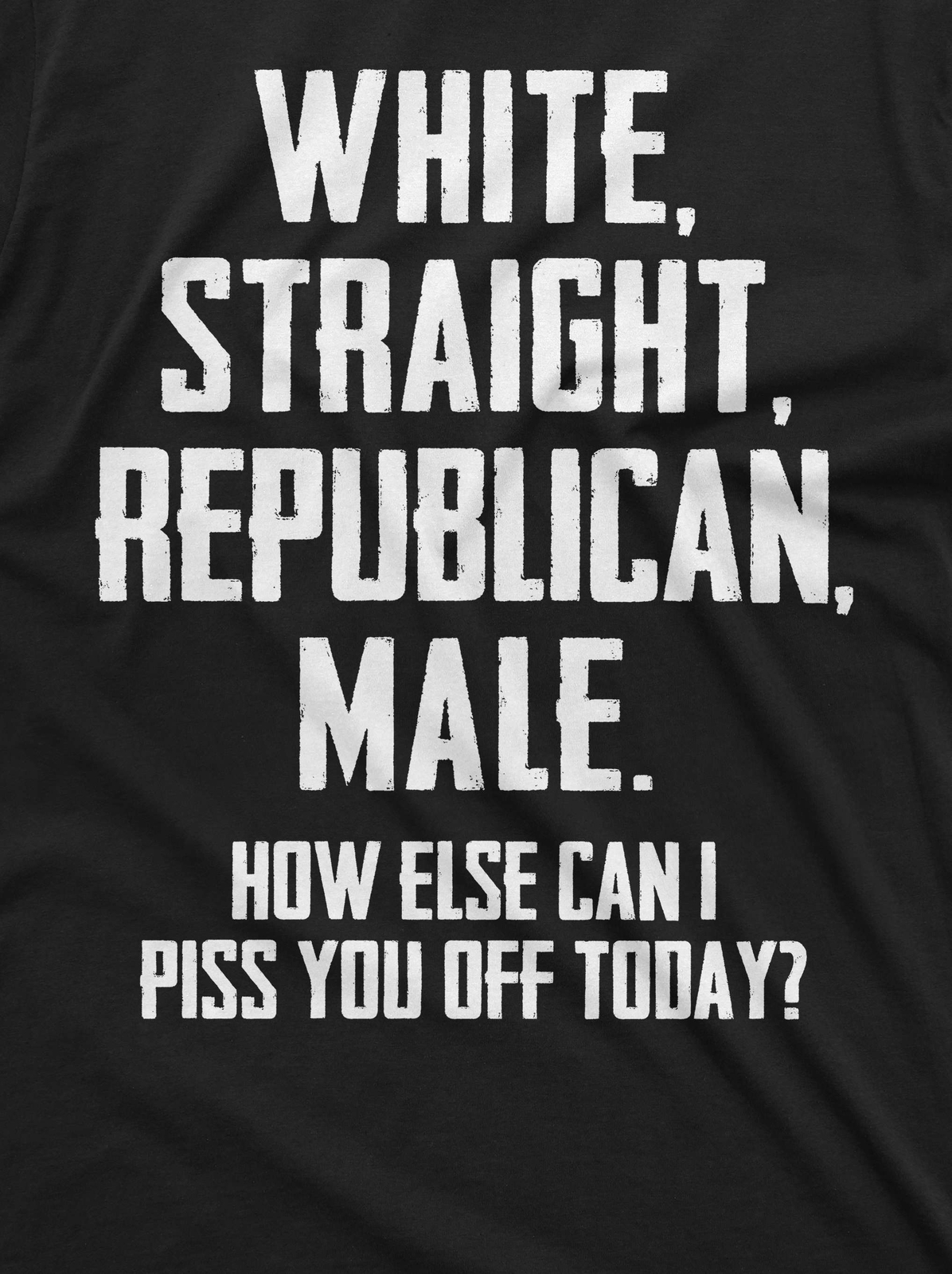 Men’s Funny Shirt White Straight Republican Male Shirt Funny USA Patriotic Shirt