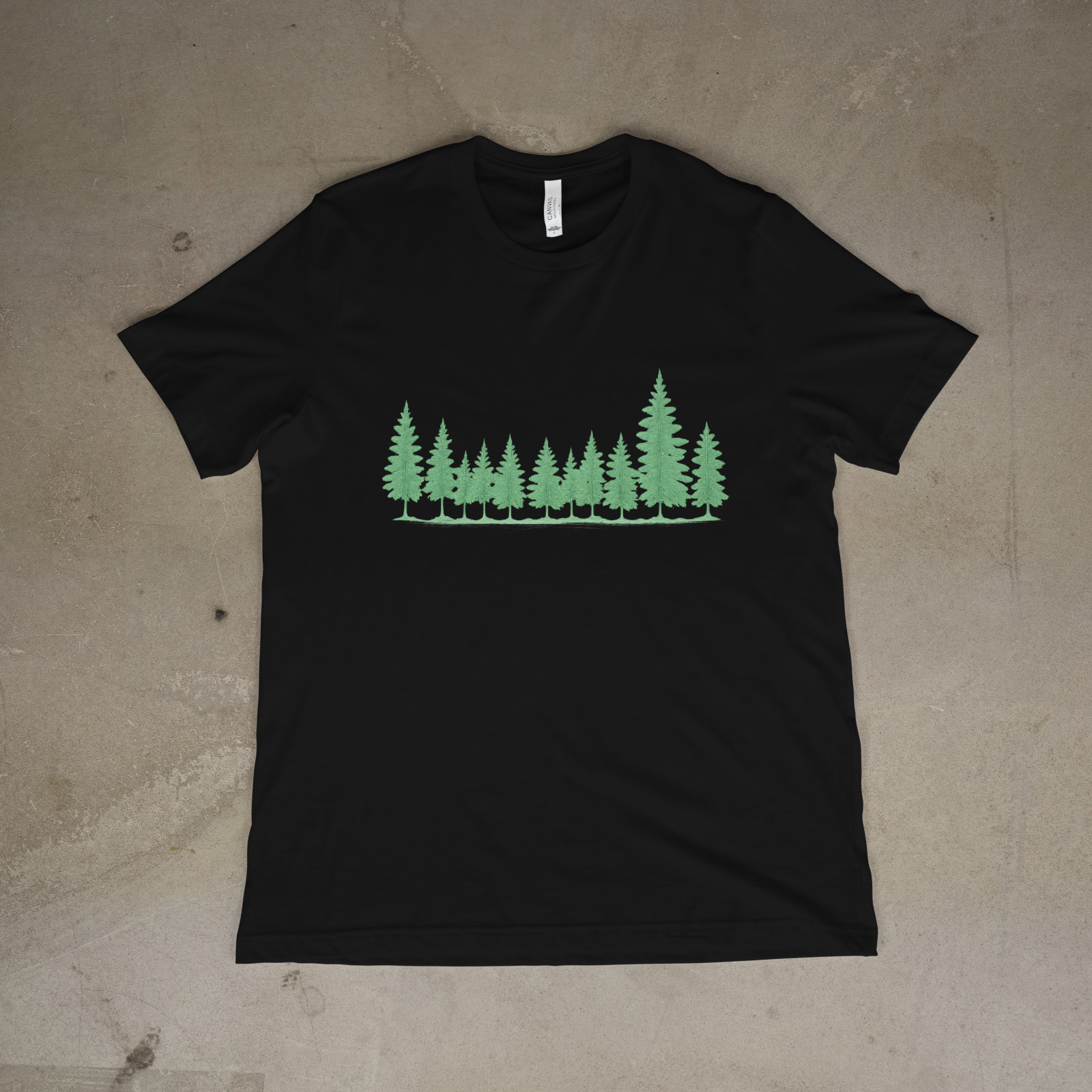 Minimalist Pine Forest Trees Nature Outdoor Evergreen Unisex T-Shirt