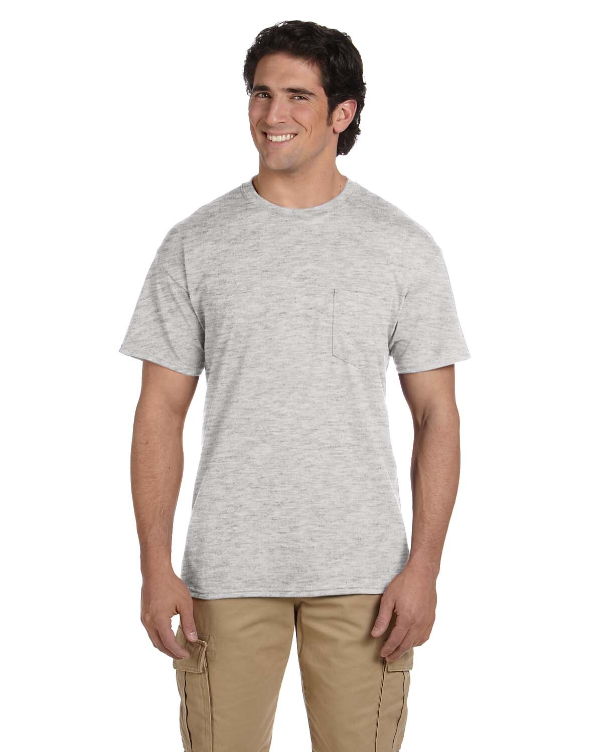Gildan Adult 50/50 Cotton Poly Wholesale Short Sleeves Pocket T-Shirt G830 S-3XL