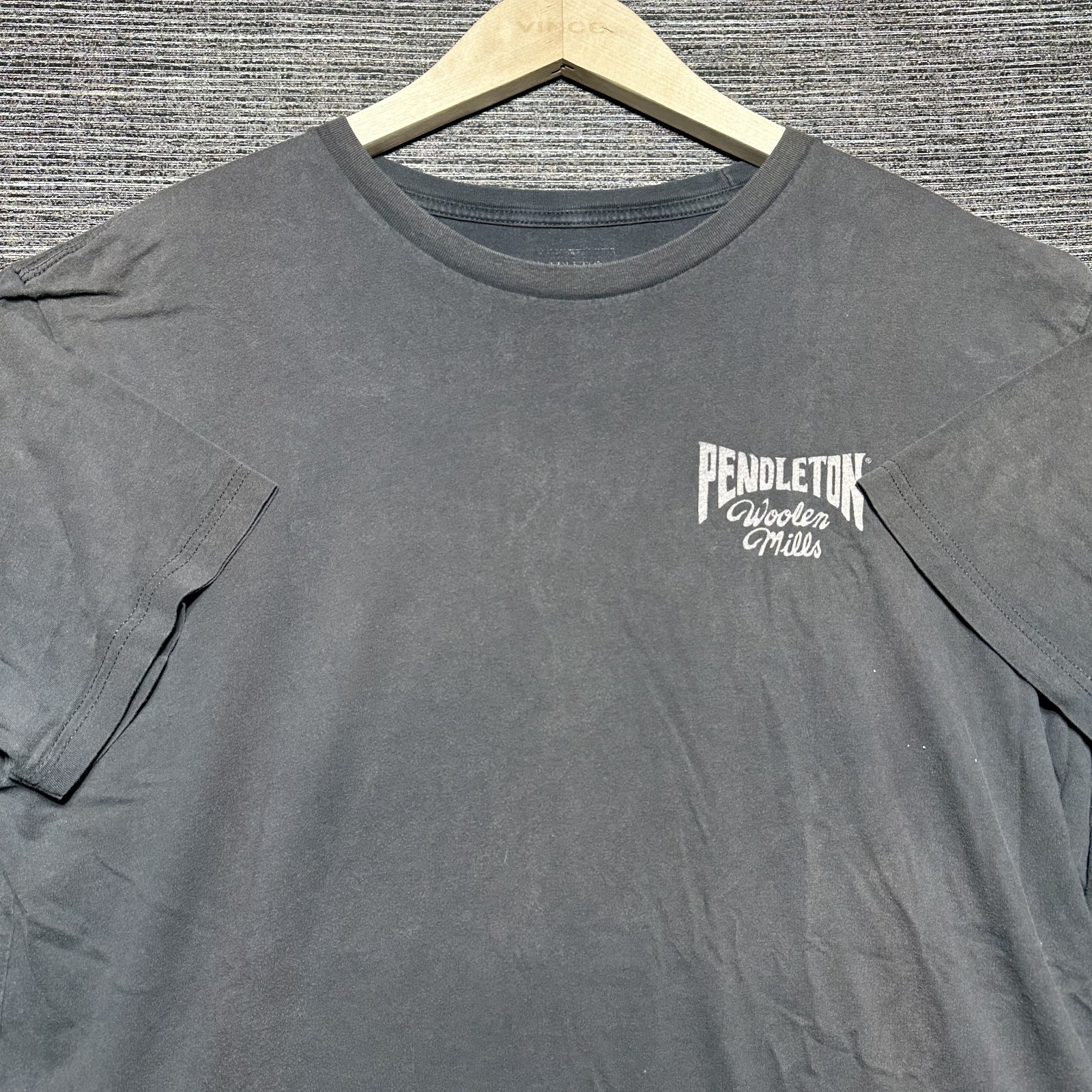 Pendleton Shirt Men’s XL Black Short Sleeve Wooden Mills Faded