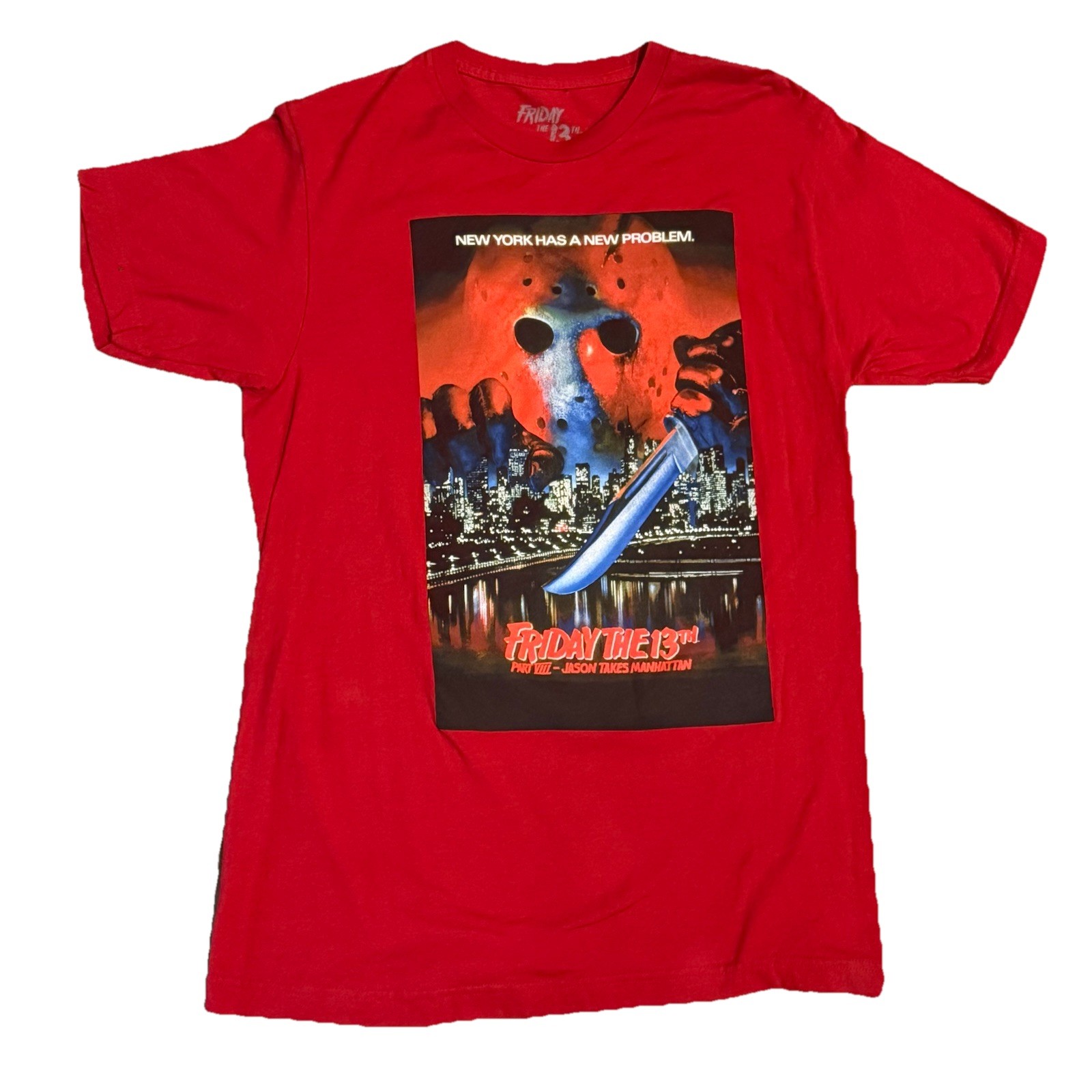 Friday the 13th Medium Adult T-Shirt – VII Jason Takes Manhattan Poster Graphic