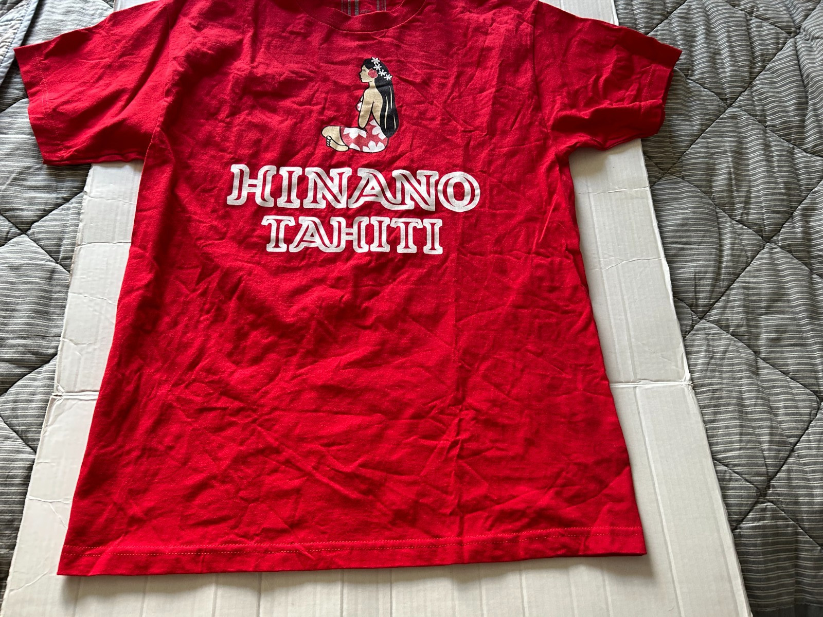 HINANO TAHITI TAHITIAN GIRL SIZE L RED SHORT SLEEVE T-SHIRT…SEE DESCRIPTION