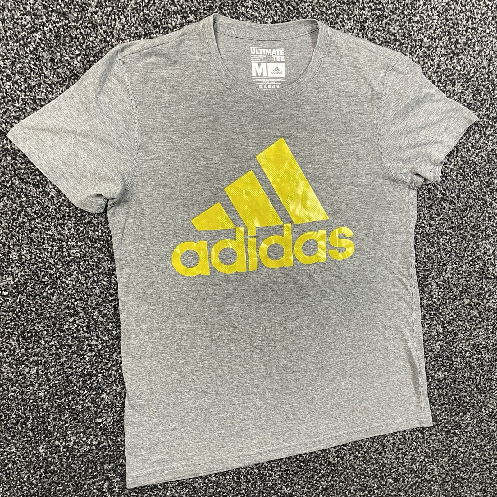 Adidas Climalite T Shirt Mens Medium Grey Ultimate Tee Shirt Athletic Stretch