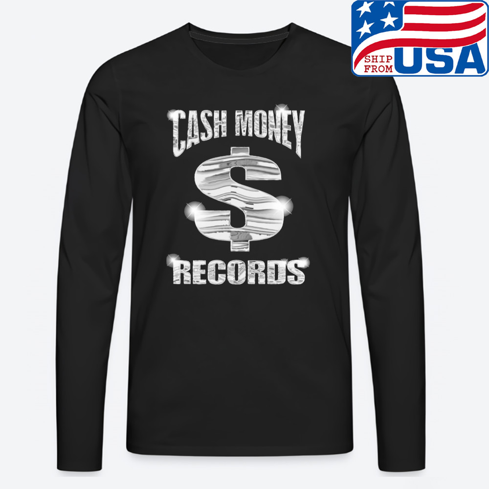 Cash Money Records Men’s Long Sleeve Black T-Shirt Size S to 2XL