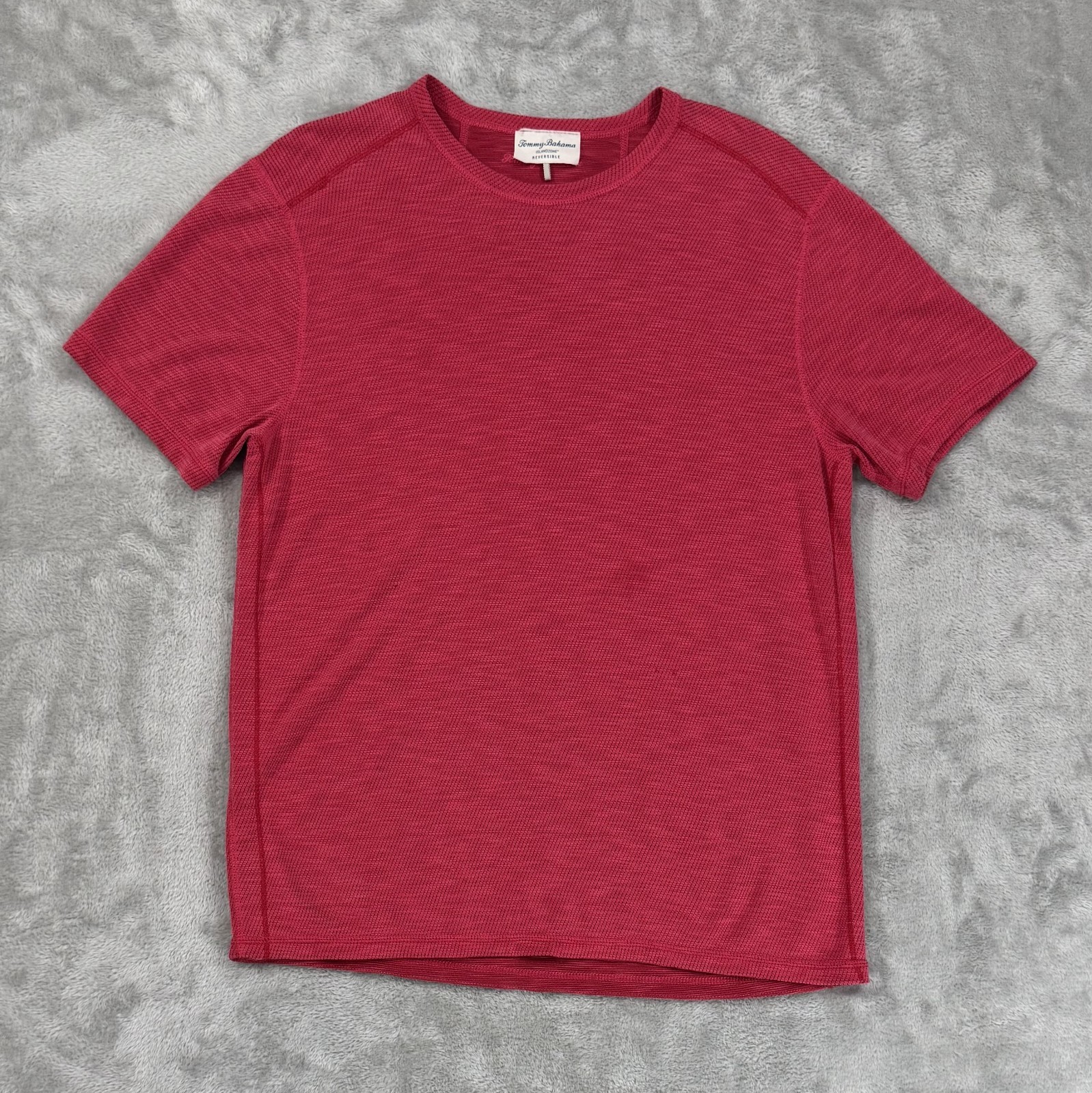 Tommy Bahama Mens T Shirt Large Red Islandzone Reversible Coolmax Tencel Modal