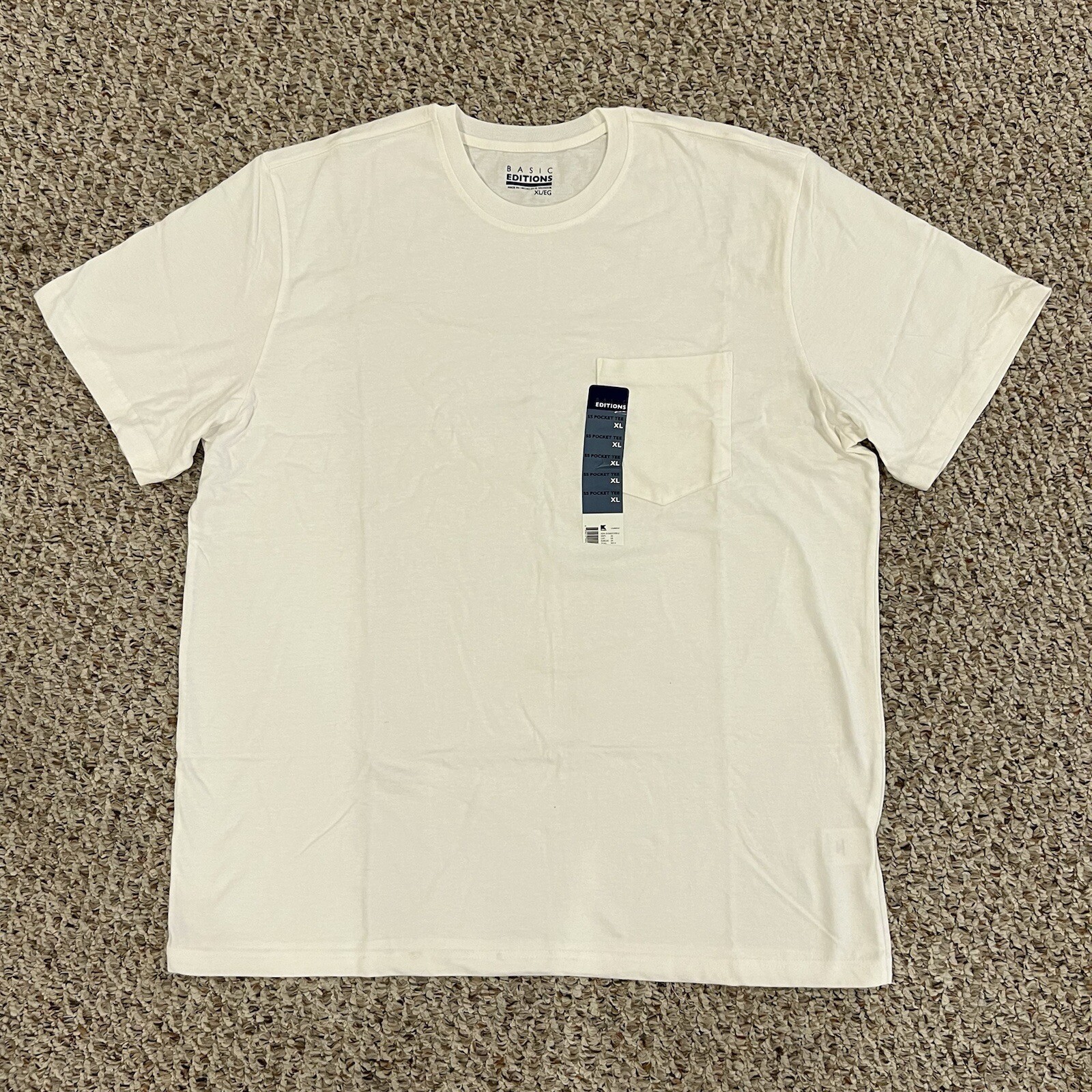 Basic Editions Tshirt Mens Short Sleeve Pullover With Pocket New