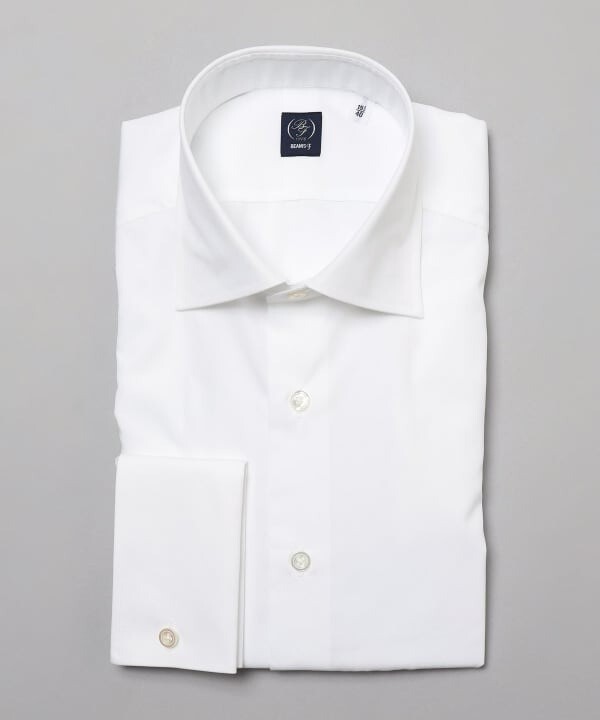 (ASK availability First) BEAMS Broadcloth Double Cuff Wide Collar Shirt New