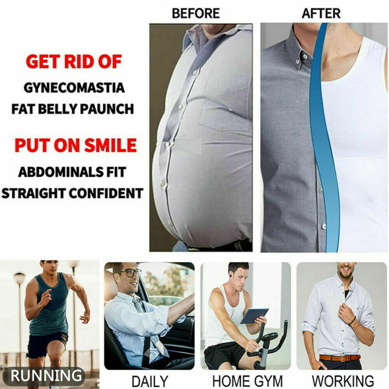 SecondSkin Men’s Shaper Cooling T-Shirt Slimming Body Shaper Compression Tops US