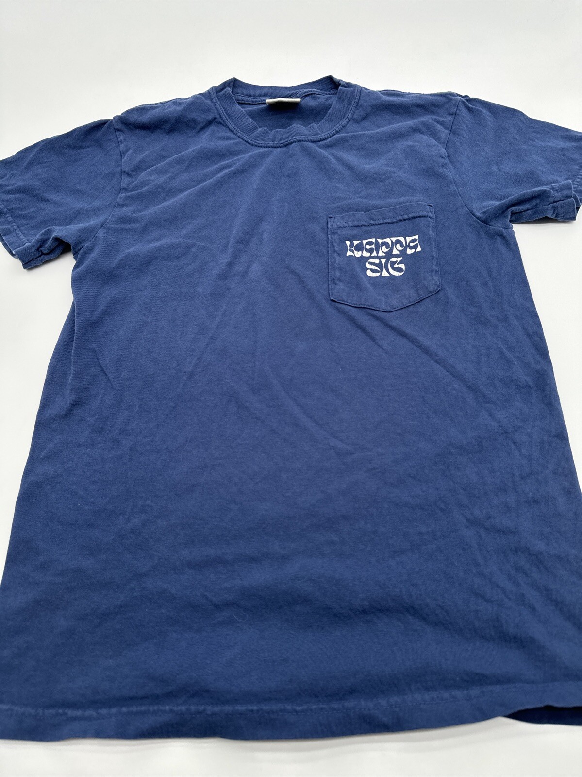 Kappa Sig T-Shirt Men Small Graphic Print Logo Pocket Comfort Colors..#13089