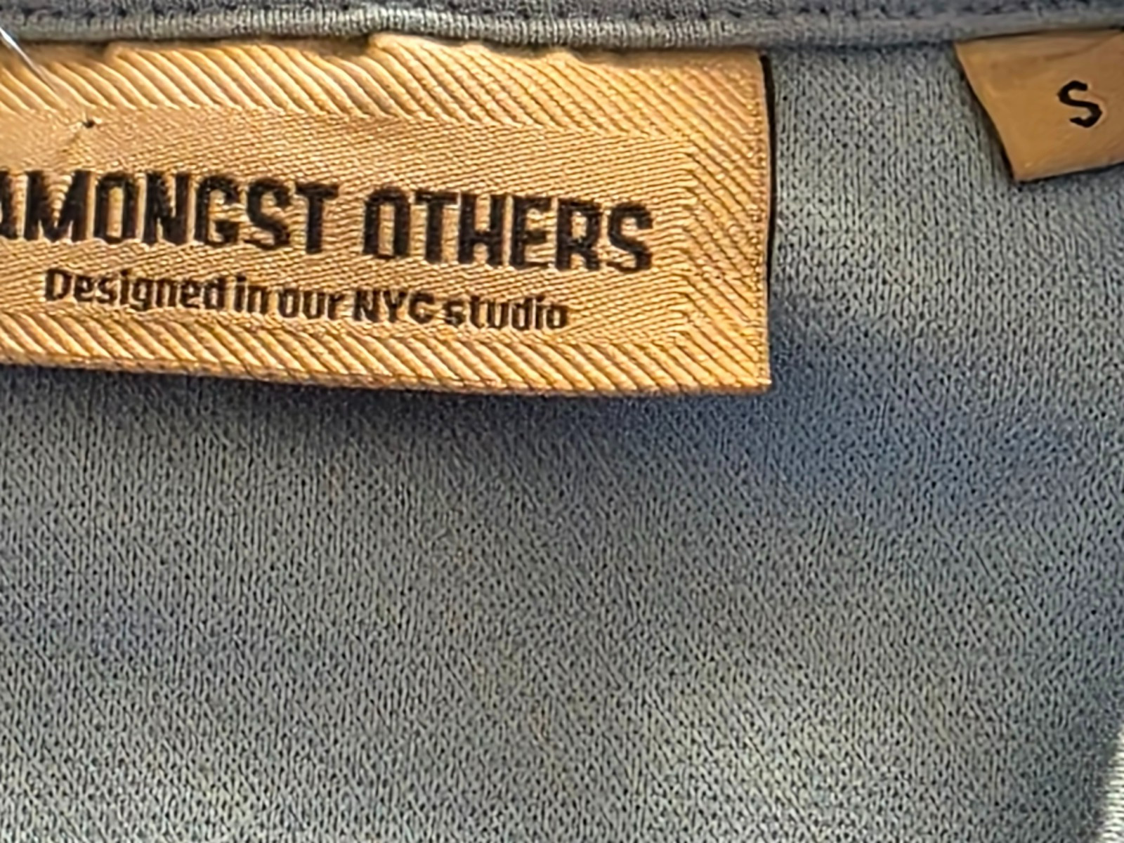 Amongst Others Men S Drop Shoulder Boxy Fit T-Shirt Blue Ribbed Pocket Shirt NWT