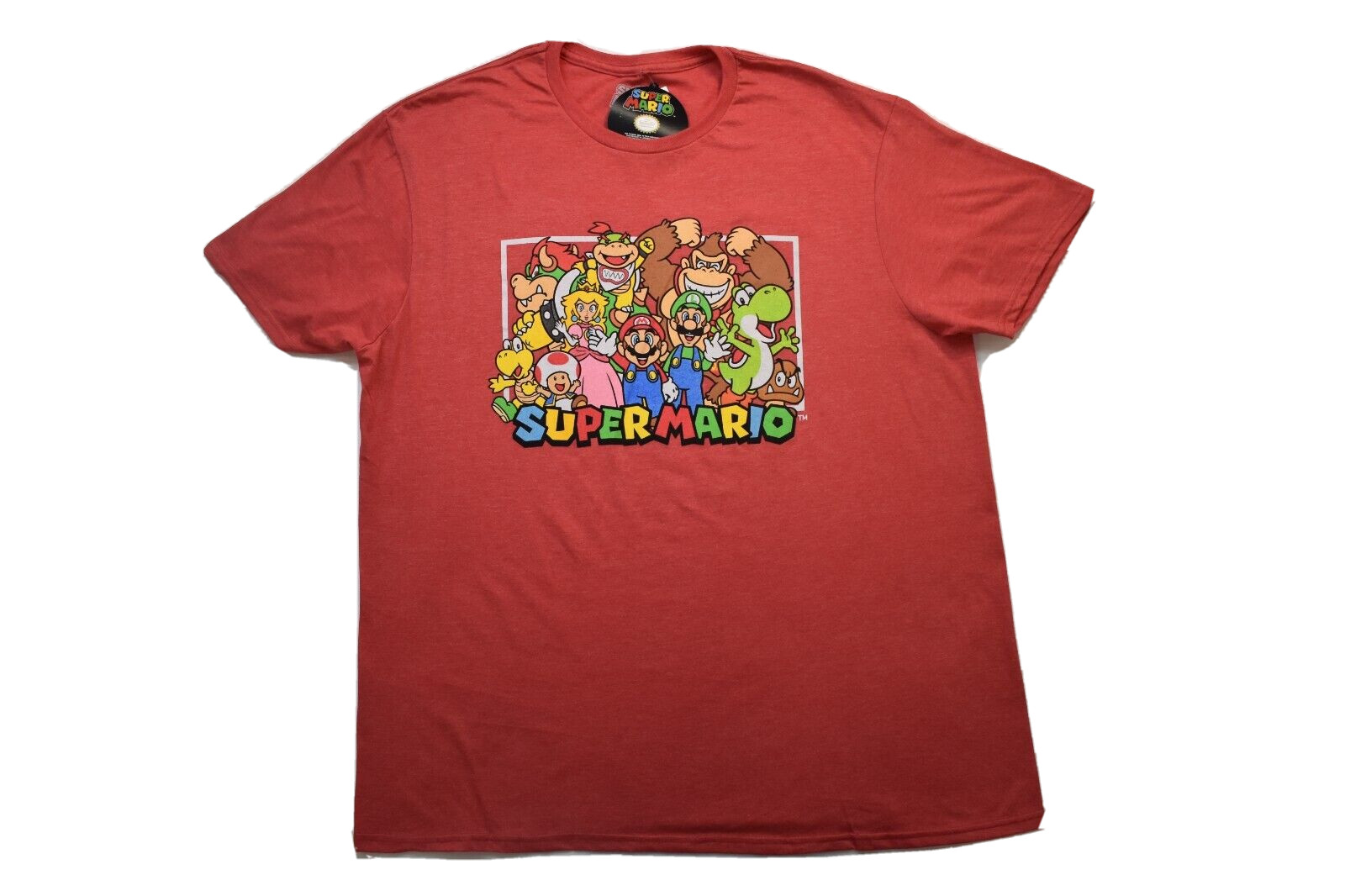 Super Mario Mens Big & Tall Donky Kong, Yoshi, Bowser, Luigi Red Shirt New LT