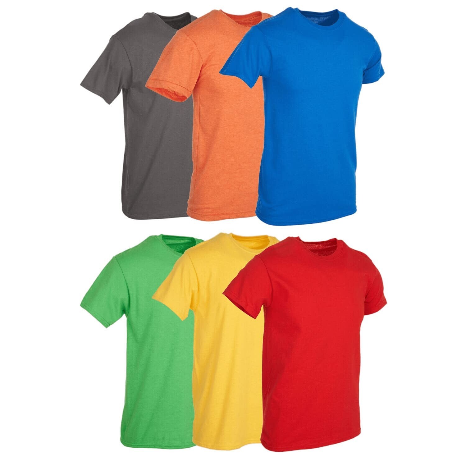 BILLIONHATS Men’s Cotton T-Shirt 6 Pack, Big Tall Short Sleeve Lightweight Tees