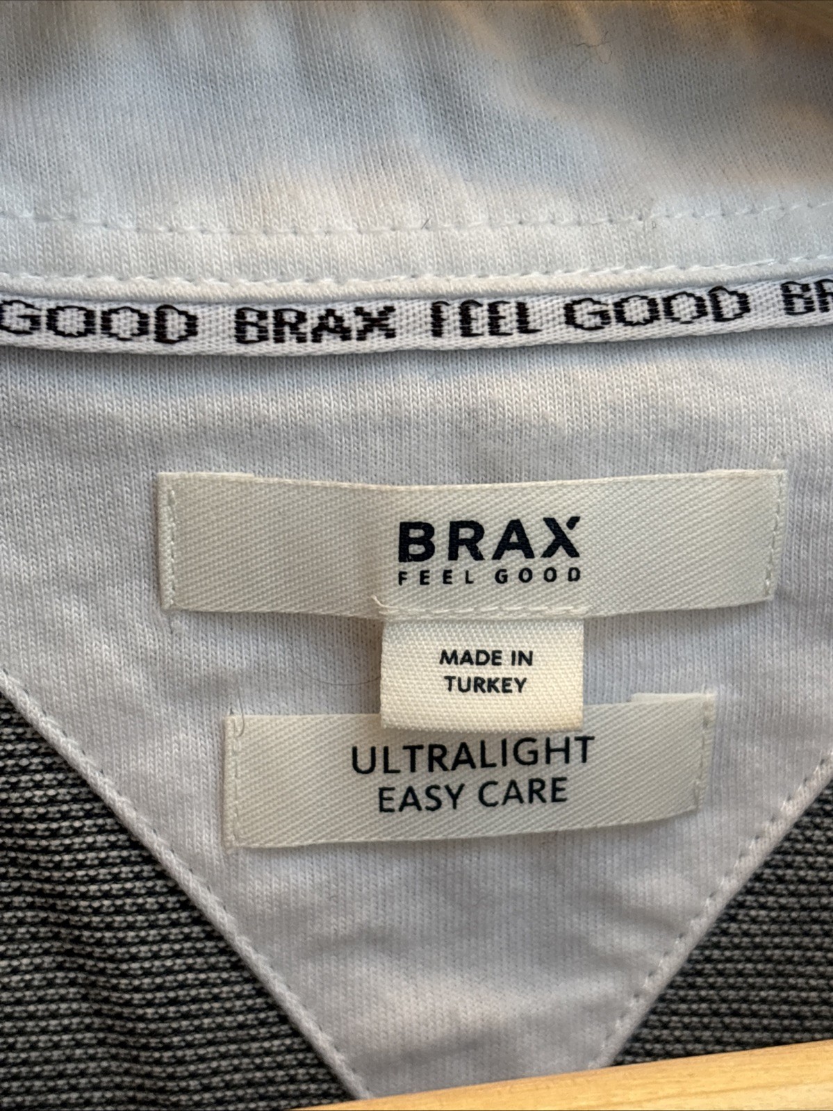 Brax Men’s Feel Good Henley Long Sleeves XL Ultralight, Easy Care, Gray/Blue