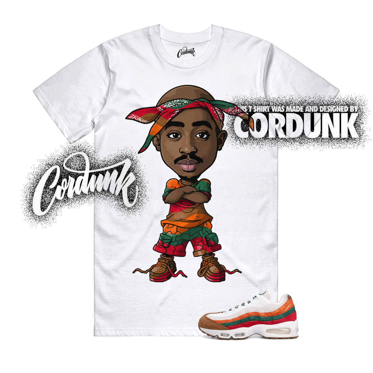Air Max 95 Eleven Total Orange Green Gym Red Big Bubble T Shirt Match CP