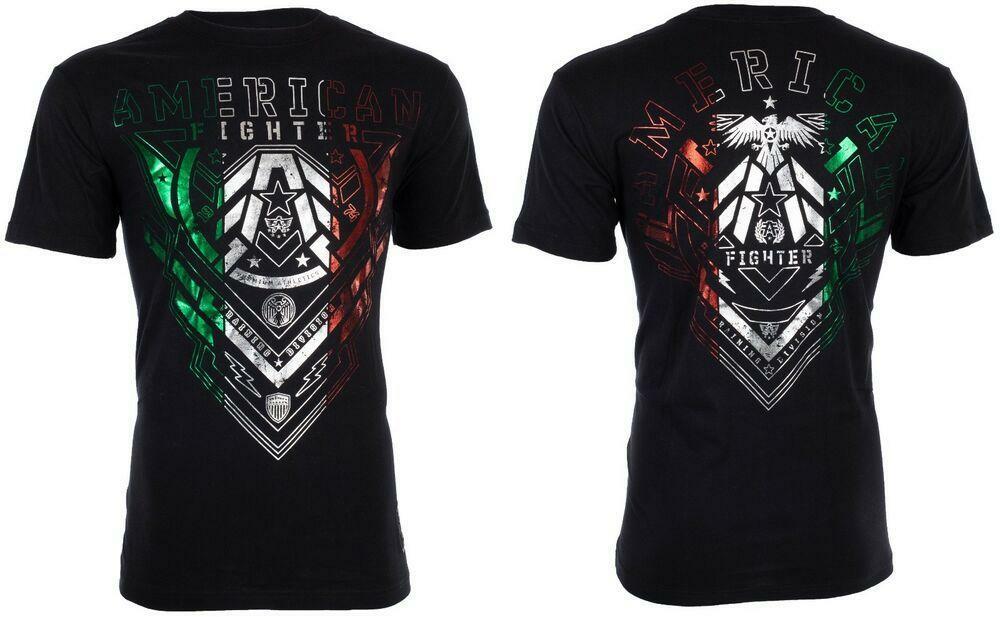 AMERICAN FIGHTER Men’s T-Shirt KENDELTON Athletic Black Biker MMA S-4XL