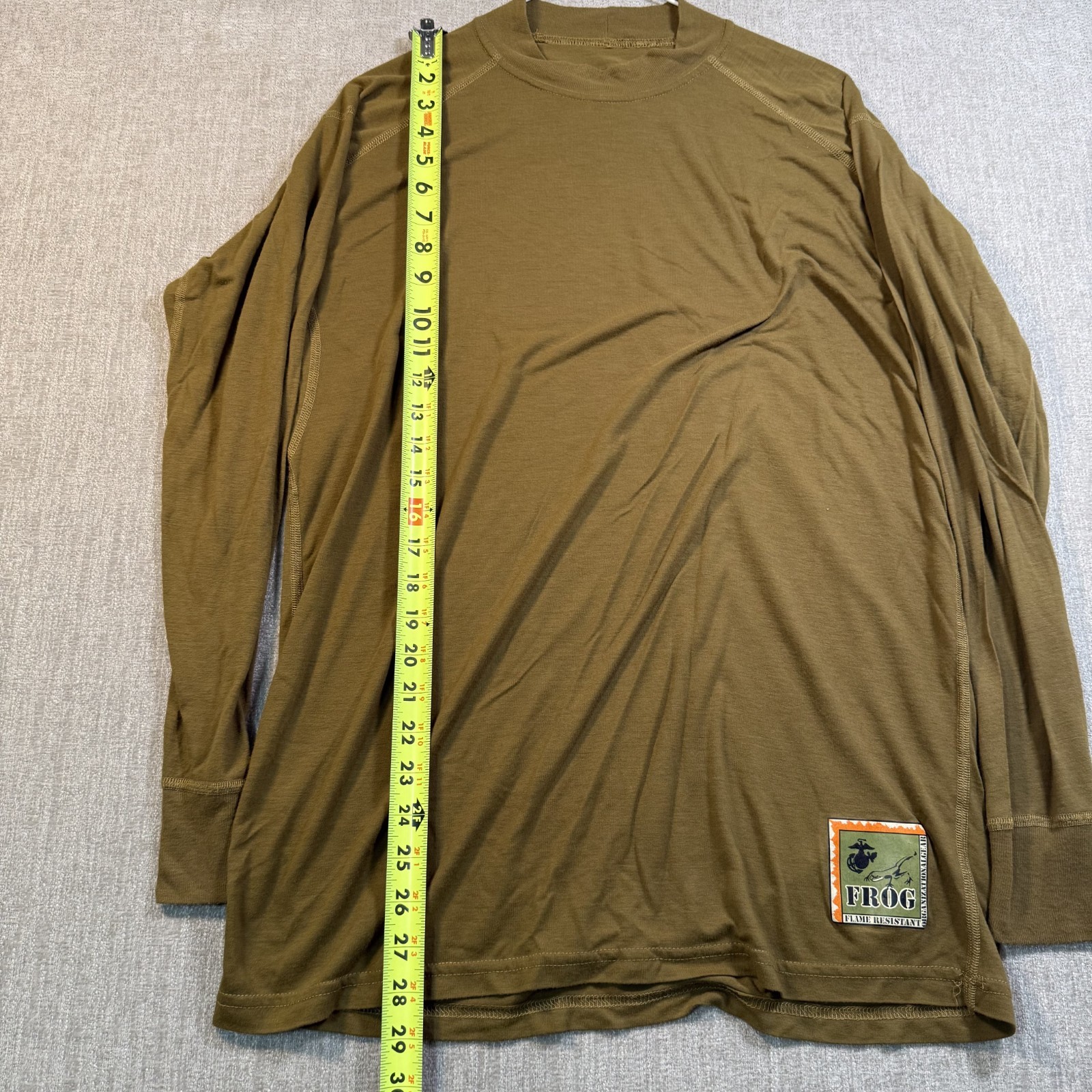 Peckham USMC FROG Flame Resistant Long Sleeve Shirt Coyote Brown Mens M Made USA