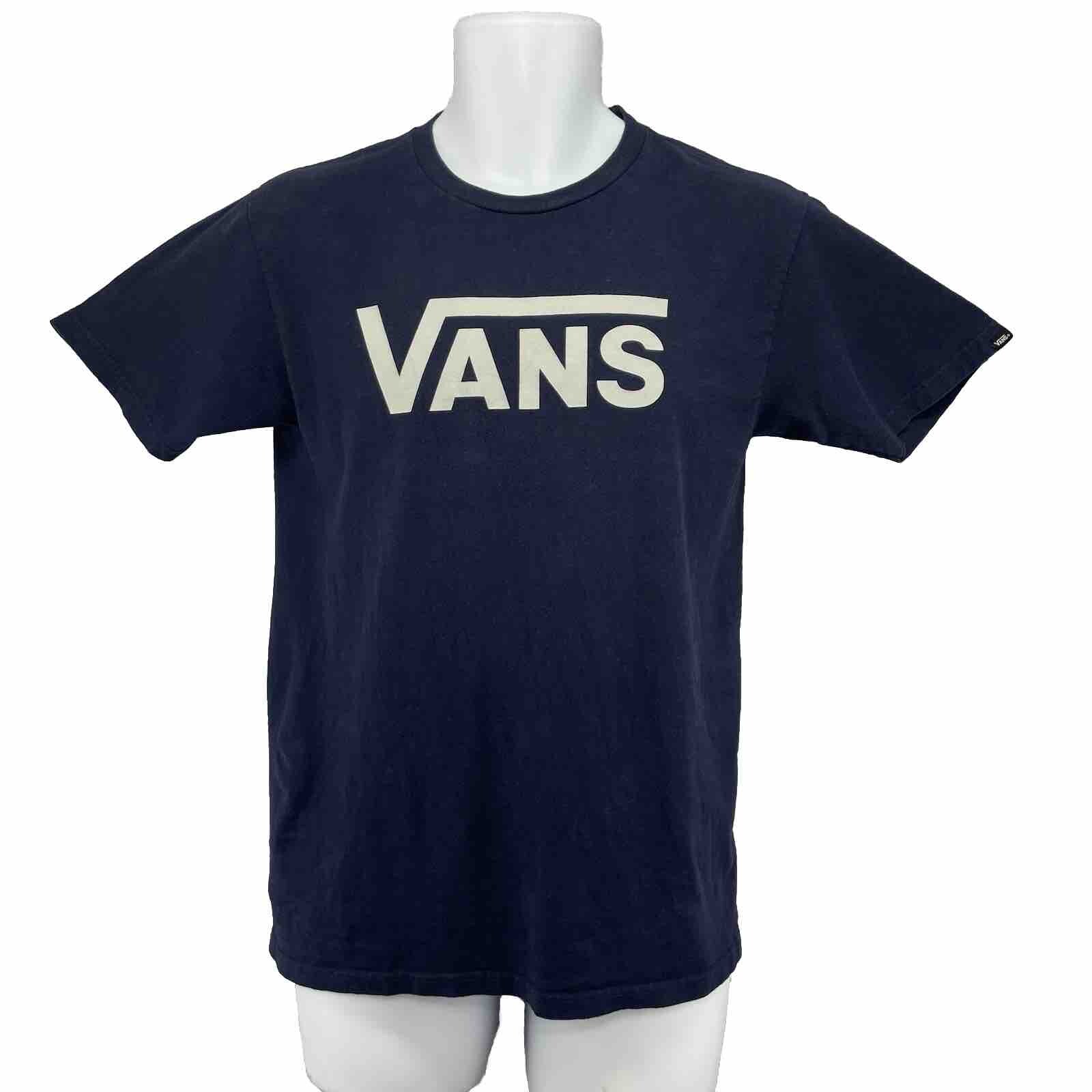 VANS Official Classic T Shirt/ Men’s (S) SLIM FIT Navy Blue 100% Cotton