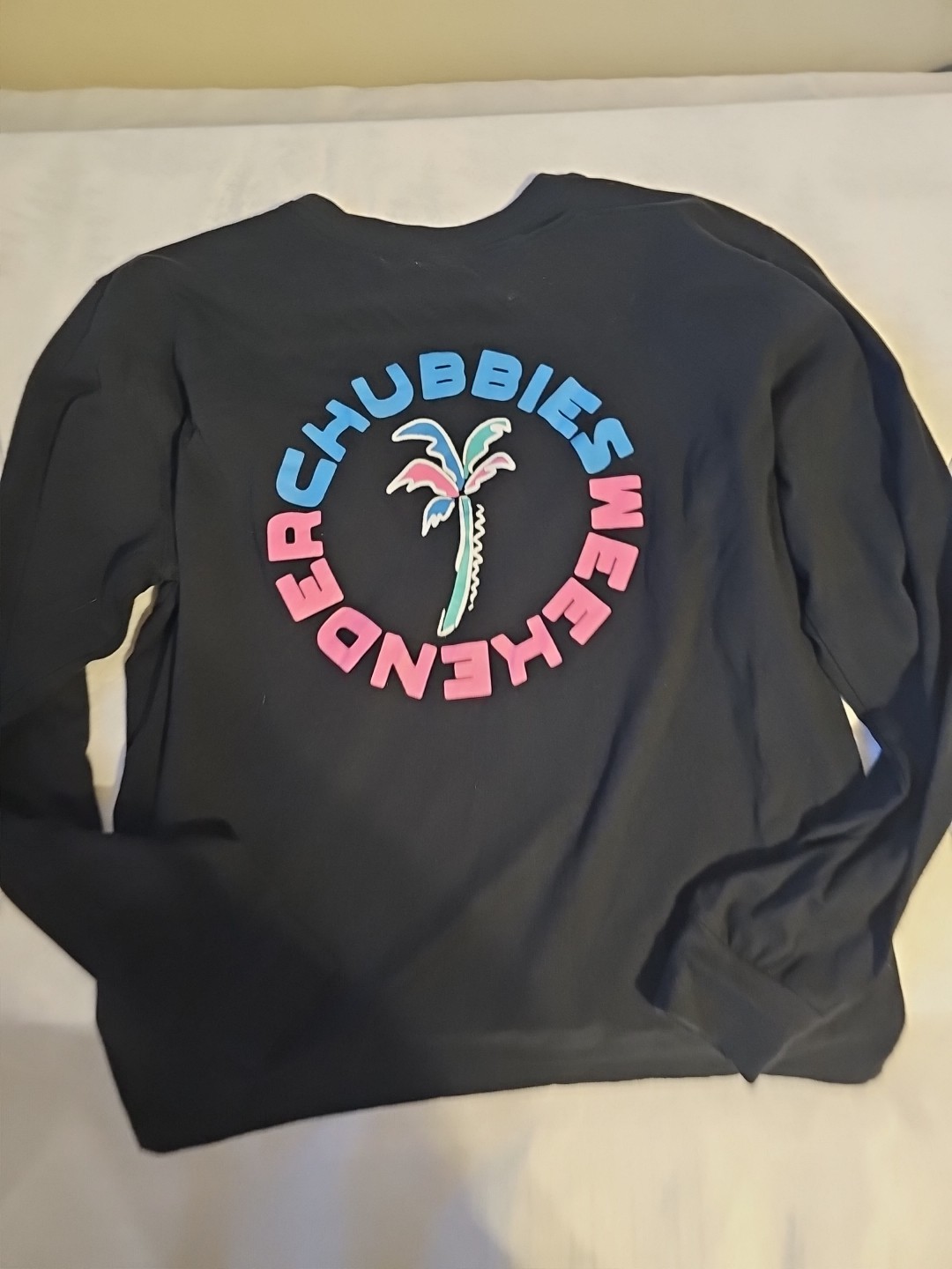 Chubbies Mens LS Tshirt Chubbies Weekender Palm Tree Pocket Tee