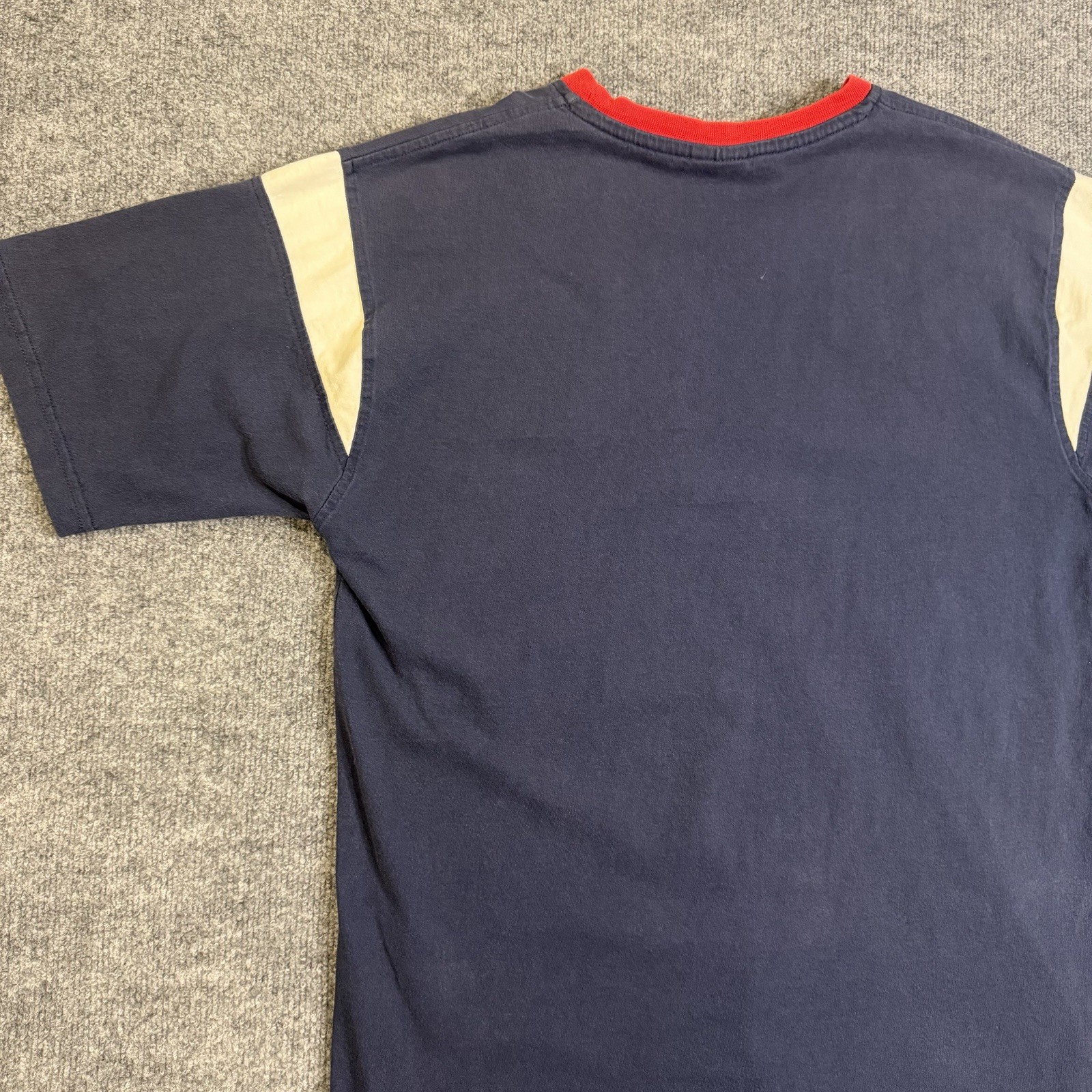 US Polo Assn T Shirt Mens Extra Large Navy Blue Red Trim Graphic Logo Tee Cotton