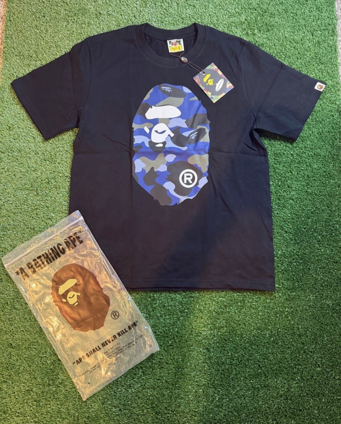 A Bathing Ape BAPE Men’s Black Blue Camo Ape