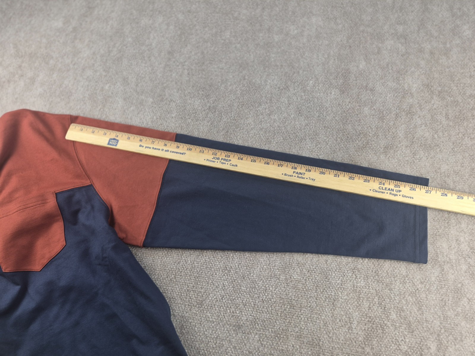 Orvis Midweight T-shirt Men Sz XXL Dark Navy/Peach Long Sleeves Cotton Pocket