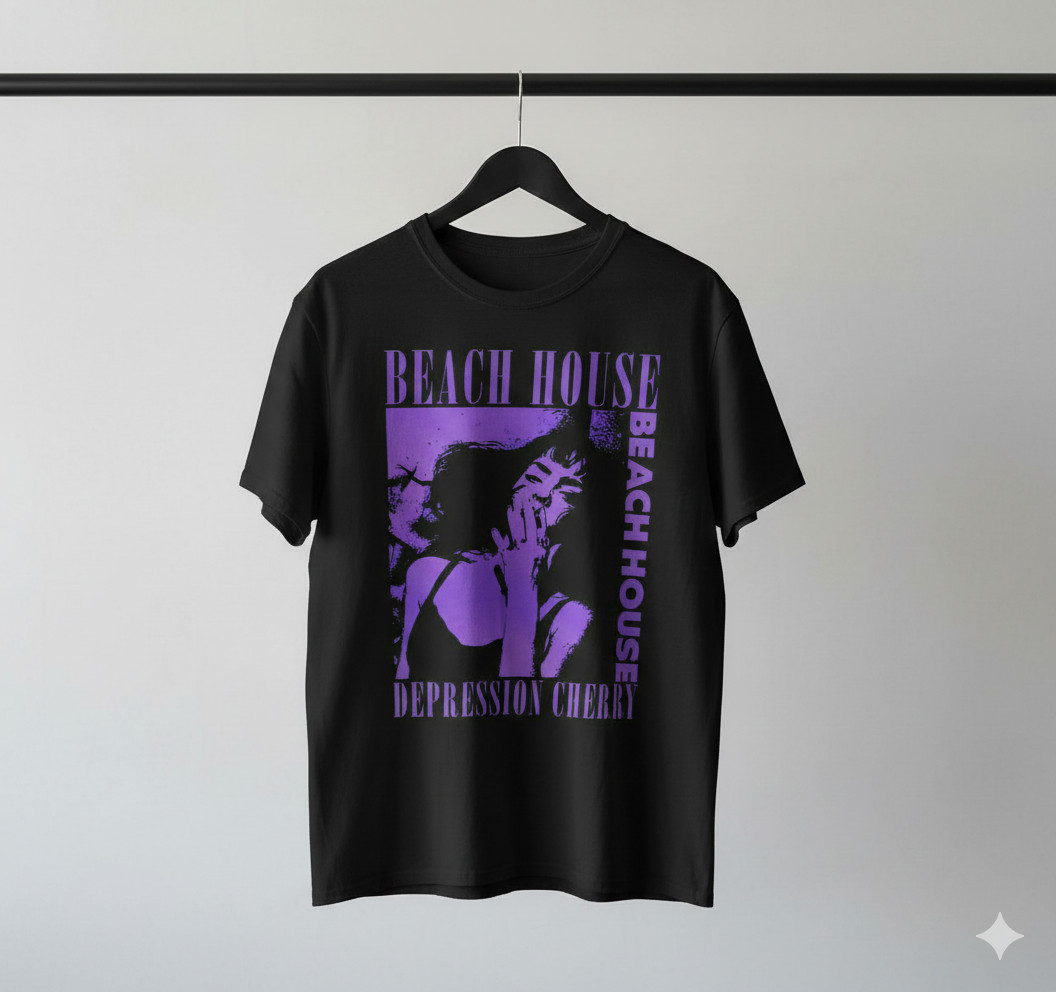 Indie Dream Pop Purple Graphic T-Shirt Black Aesthetic Music Tee – T332