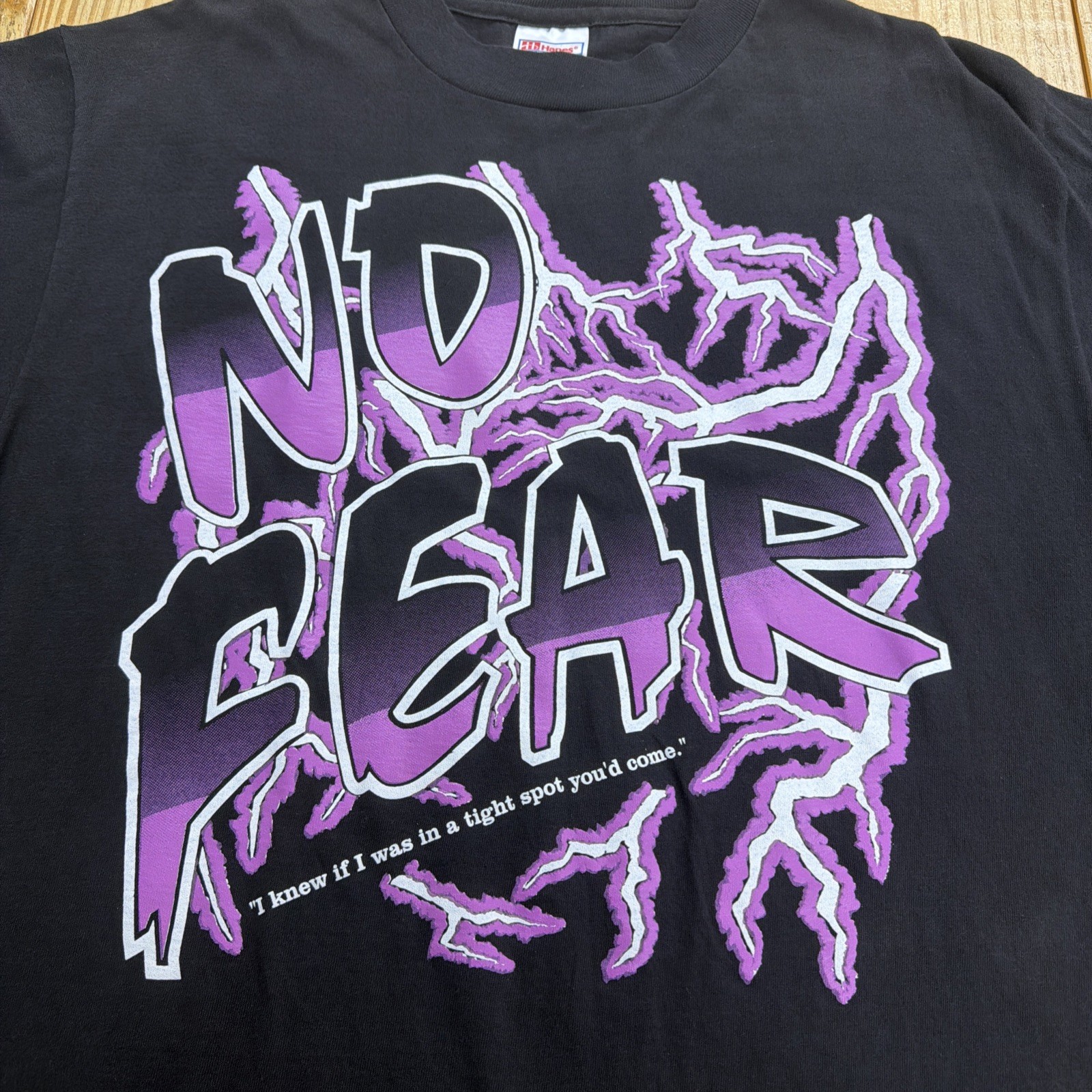 Vintage 90’s No Fear Lightning Graphic Black T-Shirt Men’s Large Single Stitch