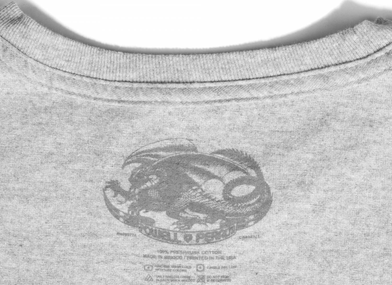 Powell Peralta WINGED RIPPER Skateboard T Shirt ASH GREY