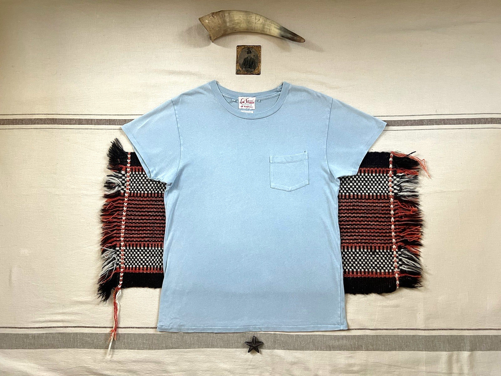 Levi’s LVC T-Shirt 50s Sportswear M Single Stitch Pocket 2012 Light Blue Vintage