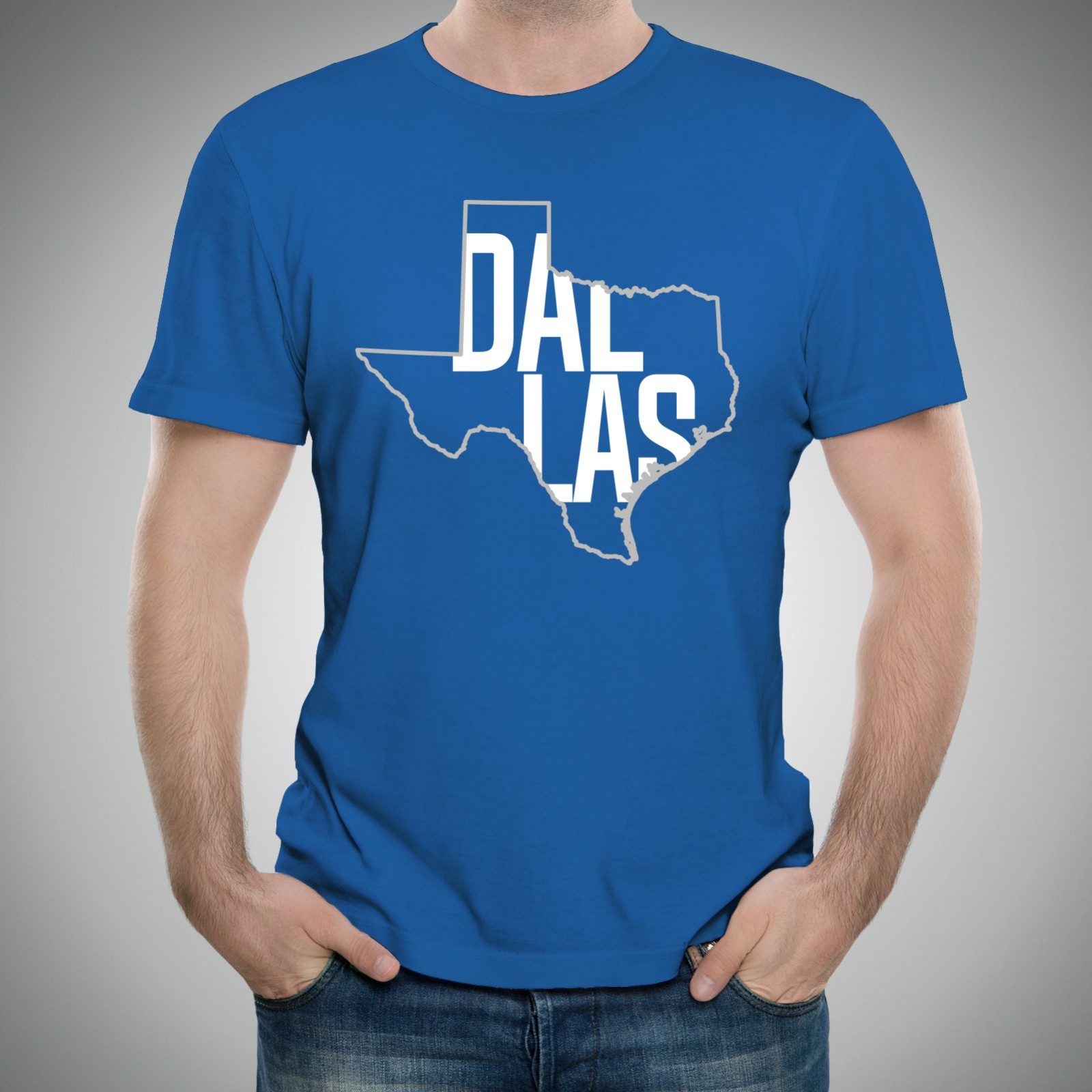 Dallas Basketball State Outline Unisex T-Shirt – Royal