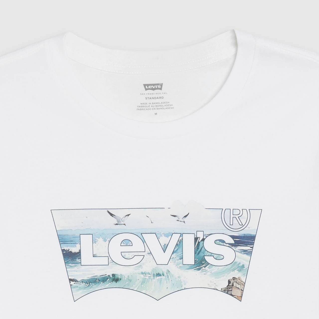 AUTHENTIC LEVI’S BW FILL WHITE STANDARD FIT GRAPHIC T SHIRT 224911808