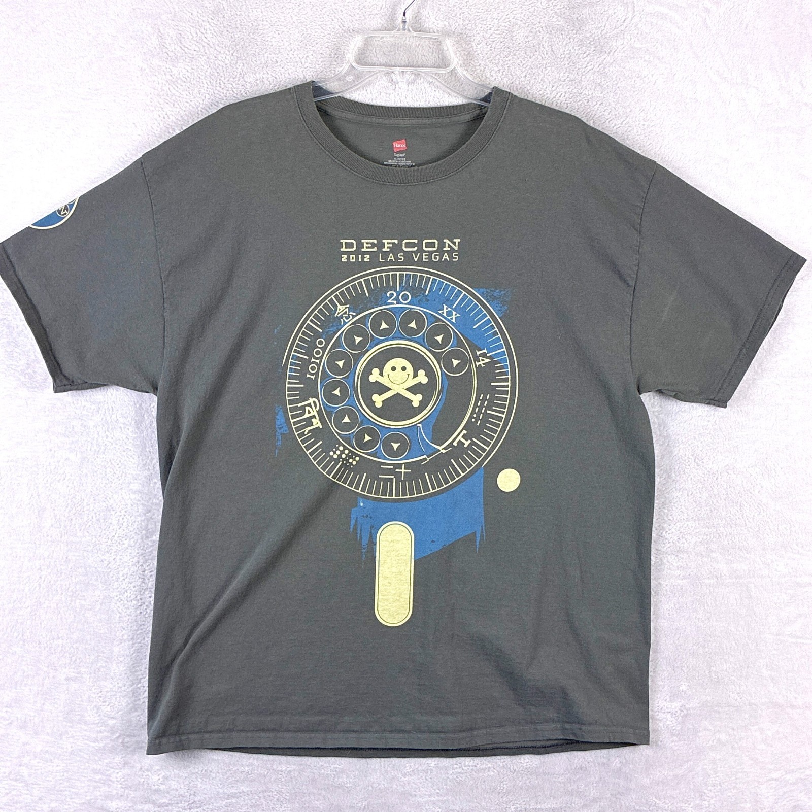Defcon Las Vegas 2012 Tshirt Men XL Gray 20th Anniversary Hacker Convention Tech