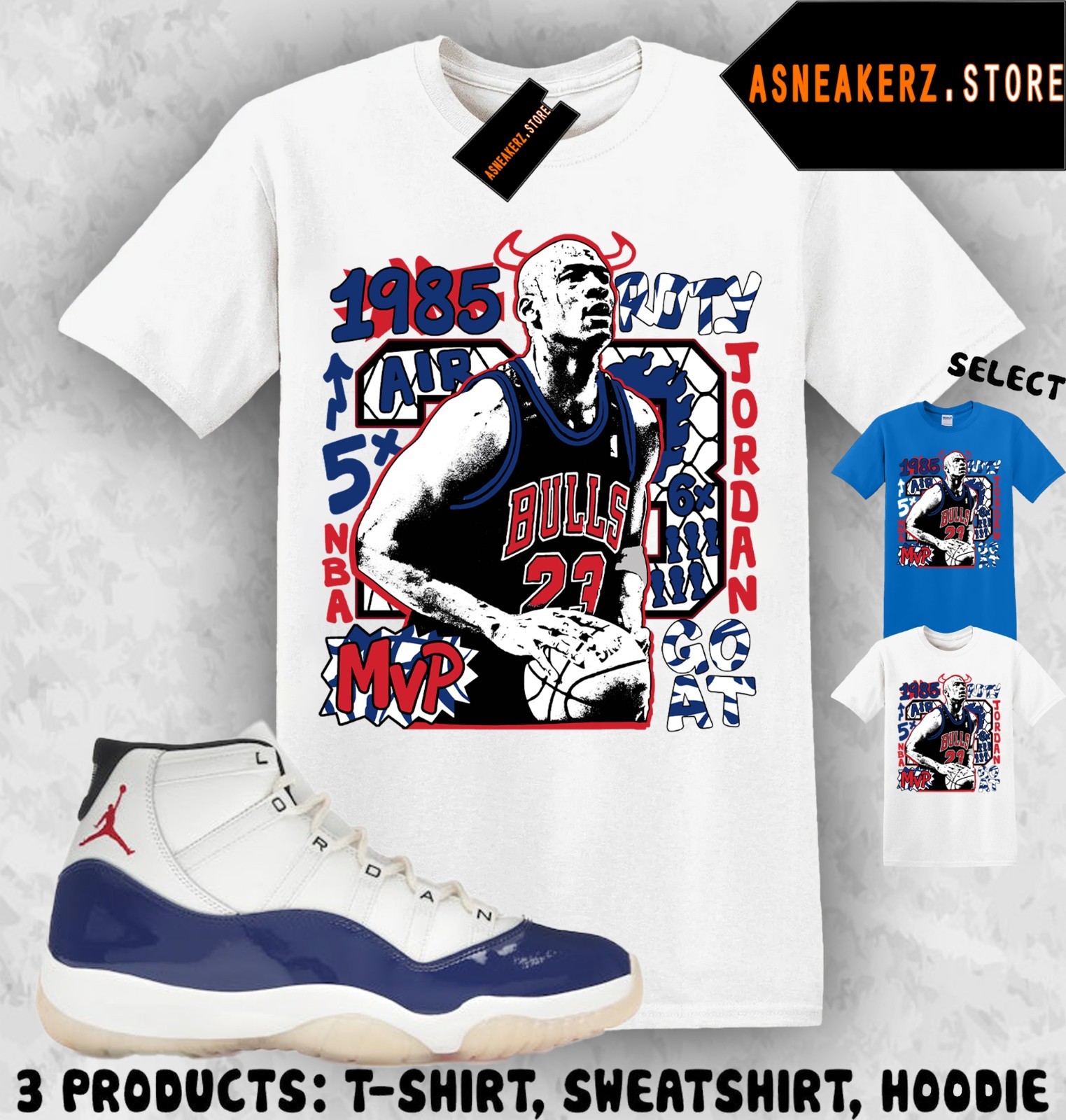 Tee Shirt Matching AJ 11 Rare Air 2025 To Match Sneaker Vintage MJ Bulls T-Shirt