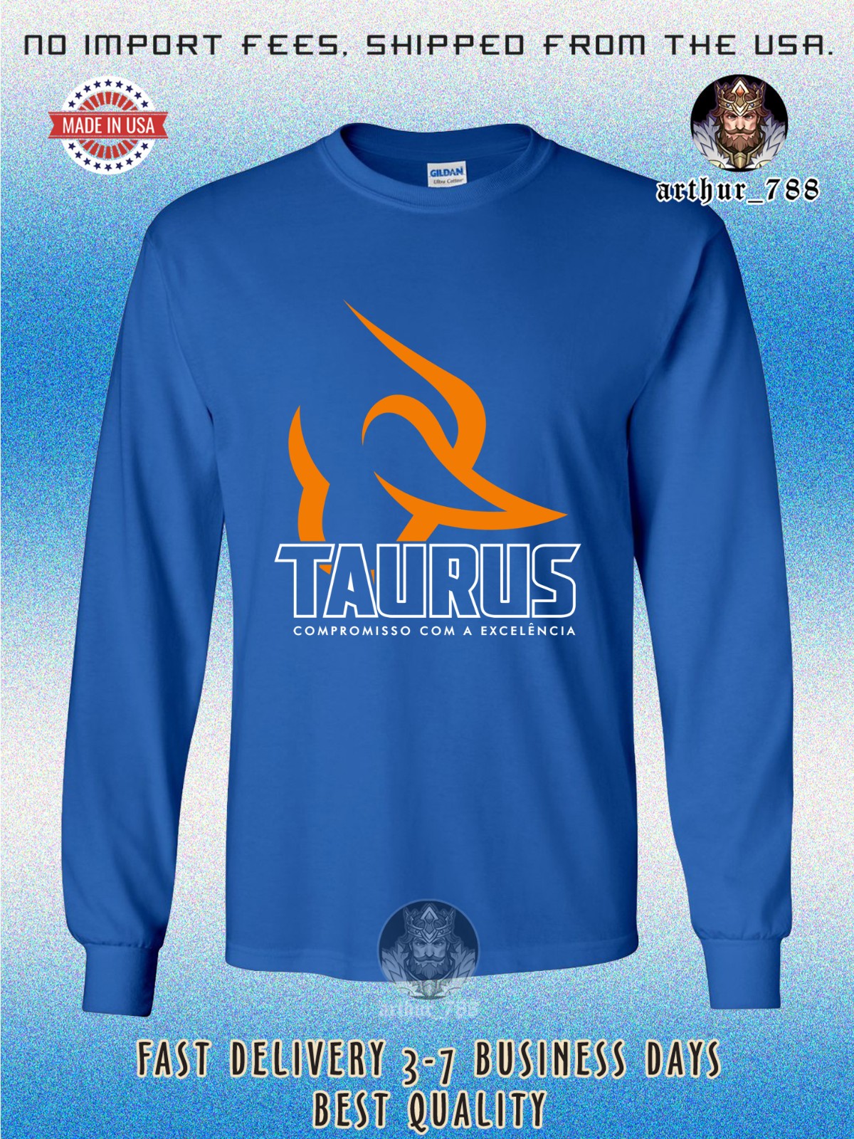 New Taurus Firearms Logo Men’s Long Sleeve T-Shirt American Size T-Shirt