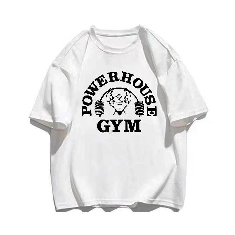 Men T-shirts Fitness Bodybuilding Cotton Shirt Oversized Rag Gym Sport Muscle.
