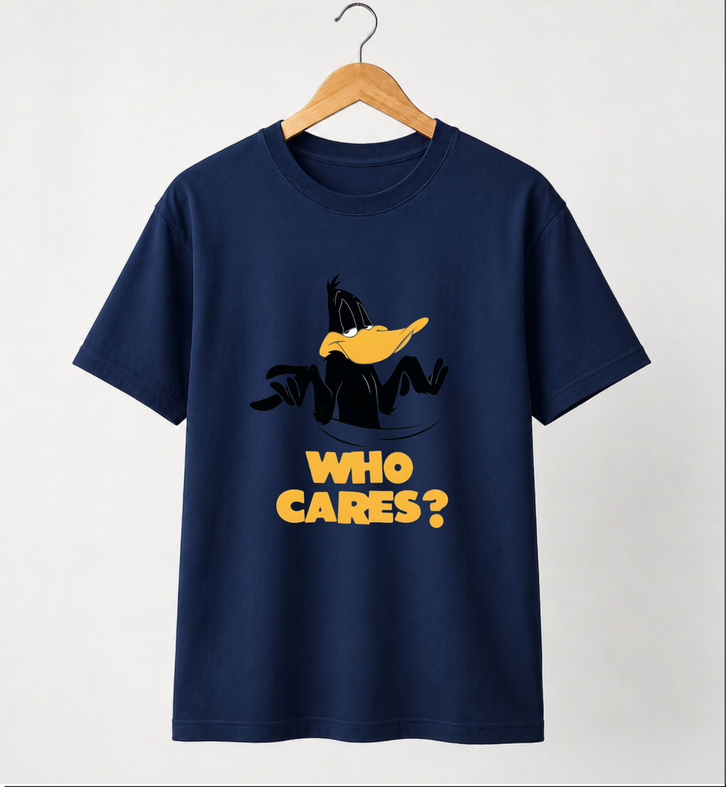 Daffy Who Cares T-Shirt Ironic T-Shirt Cartoon Men Women